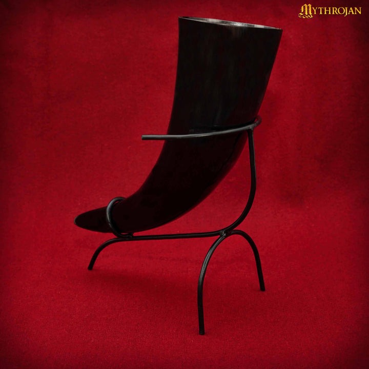 Mythrojan Forjado a Mano para Beber Ale Horn Rack Mead Horn Stand - Imagen 2