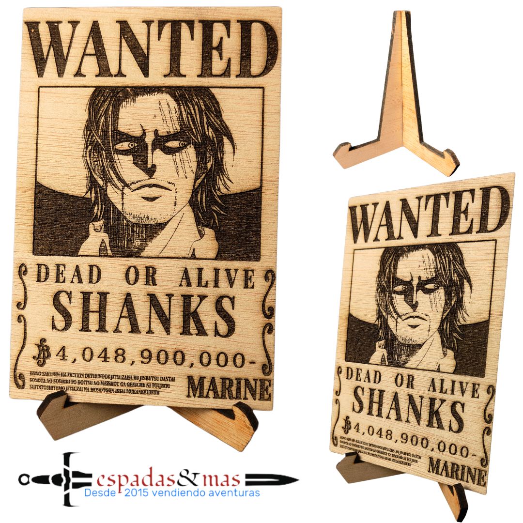 Imagen de Cartel Wanted Shanks parte de nuestra colección en Espadas y más, sitio oficial.