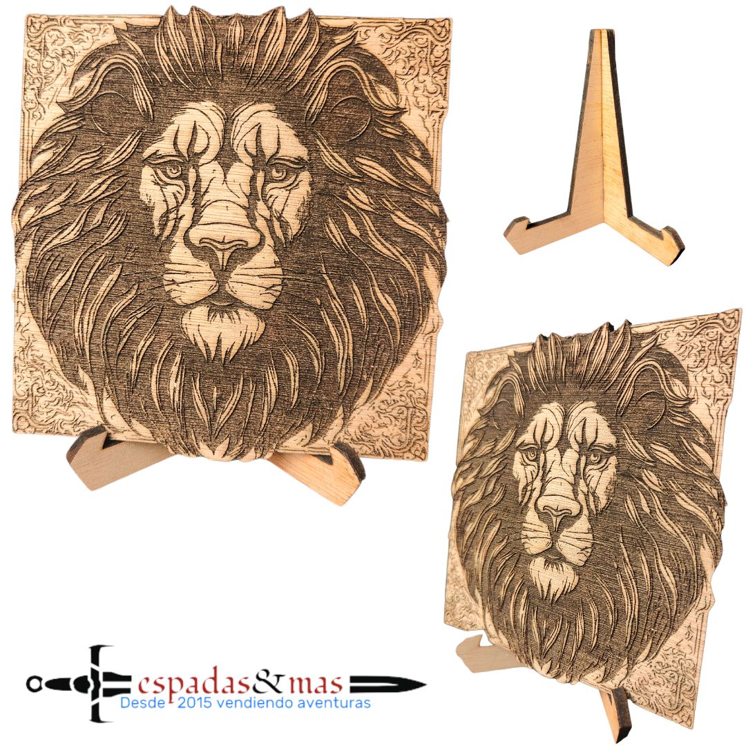 Imagen de Cartel rostro de león parte de nuestra colección en Espadas y más, sitio oficial.