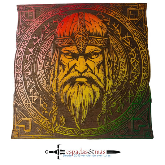 Viking face engraved painting 1