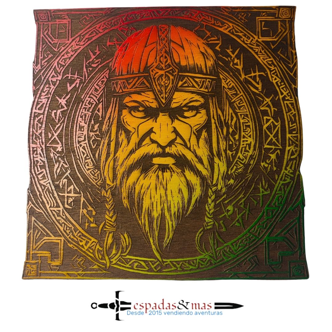 Viking face engraved painting 1