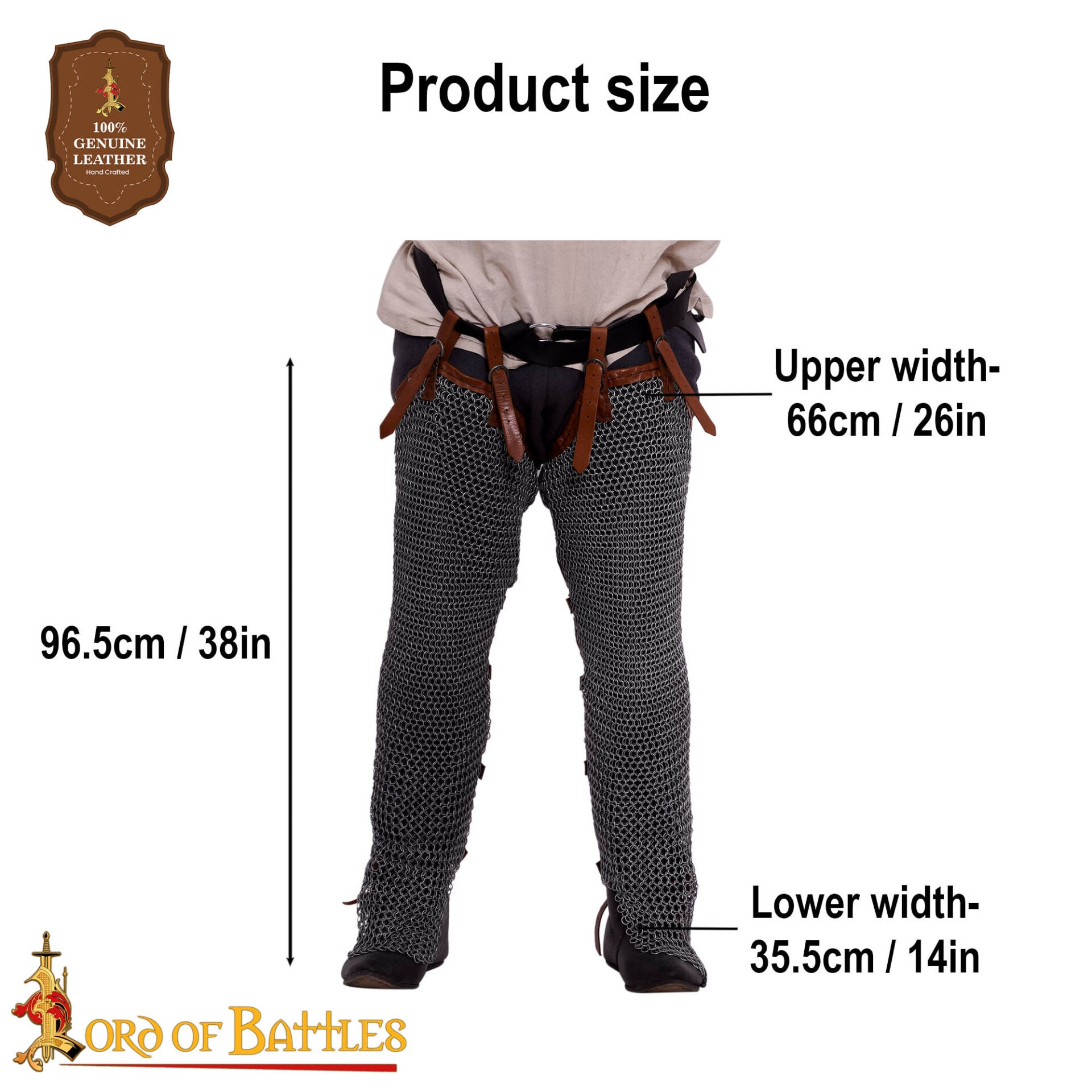 Piernas de Cota de Malla - Anillo Redondo Remachado de 8 Mm - Calibre 18, Acero Dulce - Ideal para Conjuntos de Armadura de Cuerpo Entero - Descatalogado - Imagen 4