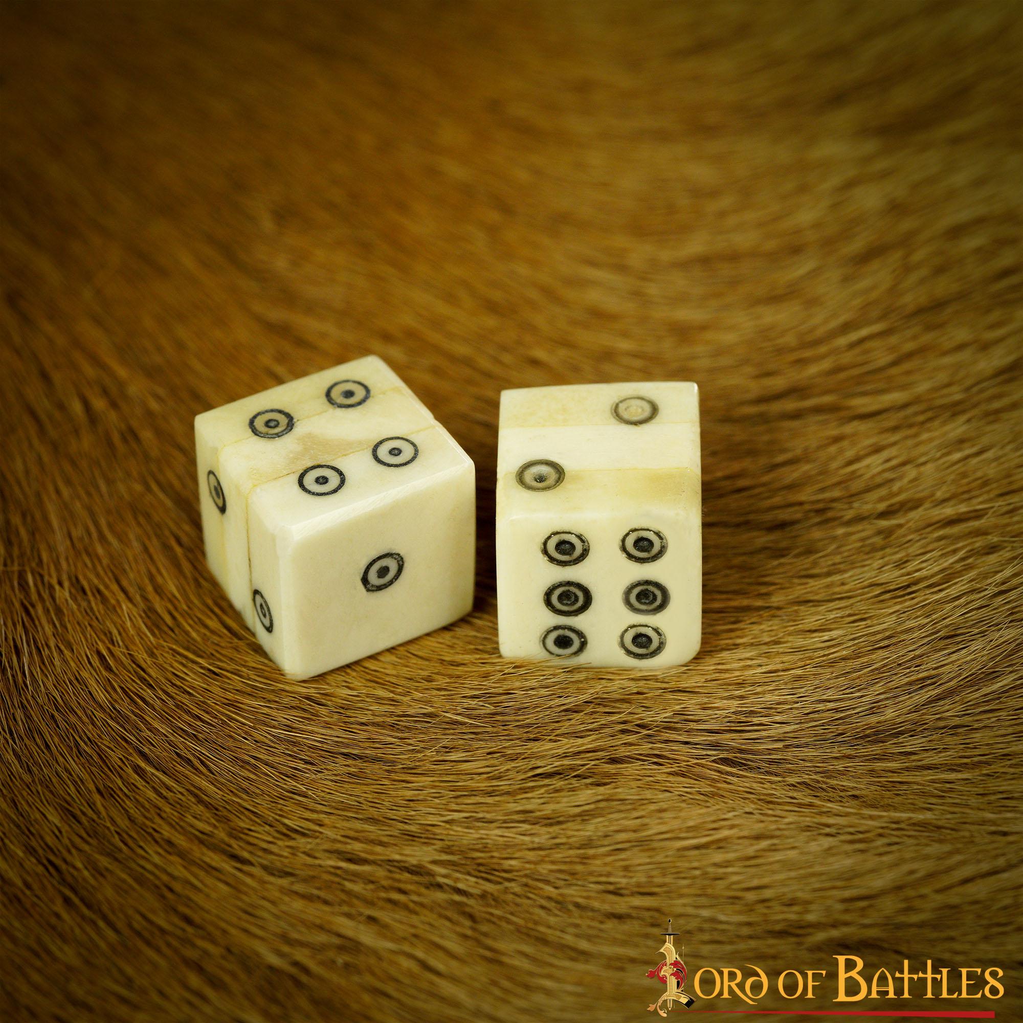 Dados Romanos de Hueso con Teselas - Juego de 6 Dados en Espiral Hechos a Mano (hueso Pulido) - Imagen 16