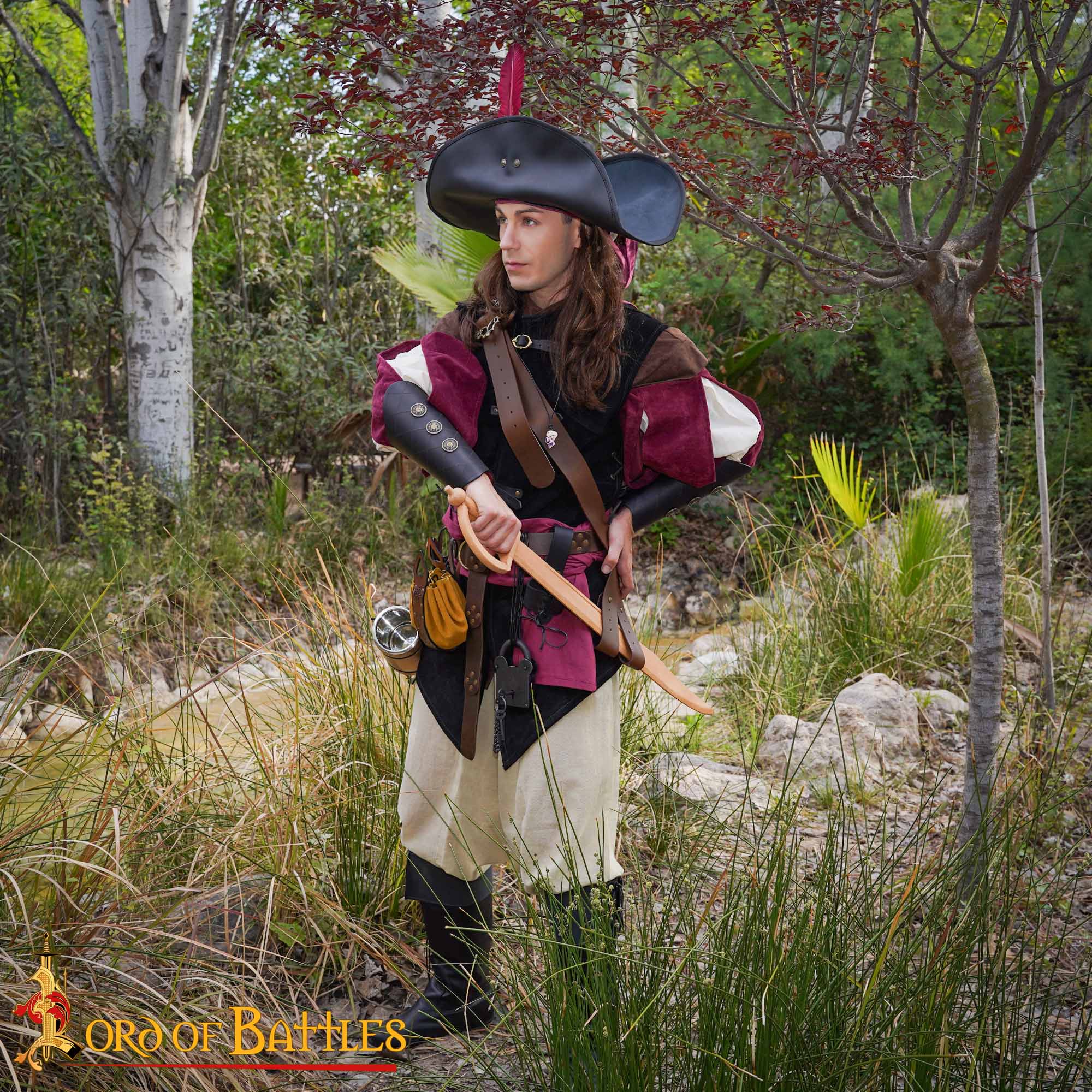 Pirate Baldric Leather Sword Belt - Cinturón de Hombro de Cuero Marrón Hecho a Mano con Hebilla de Latón - Imagen 12