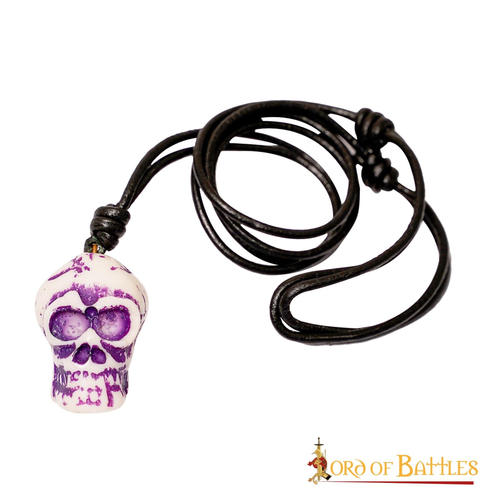 Colgante de Calavera de Hueso de Buey Pulido con Cordón de Cuero Auténtico - Amuleto Medieval Tallado a Mano - Imagen 9