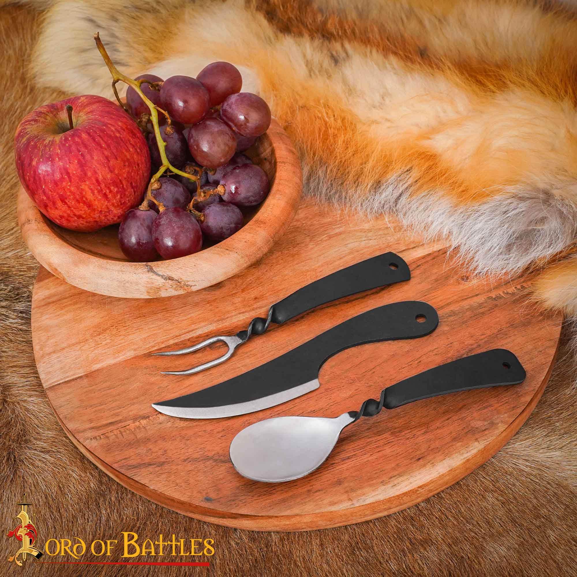 Juego de Cubiertos Viking Rústico - Acero Inoxidable con Funda de Cuero - Imagen 13