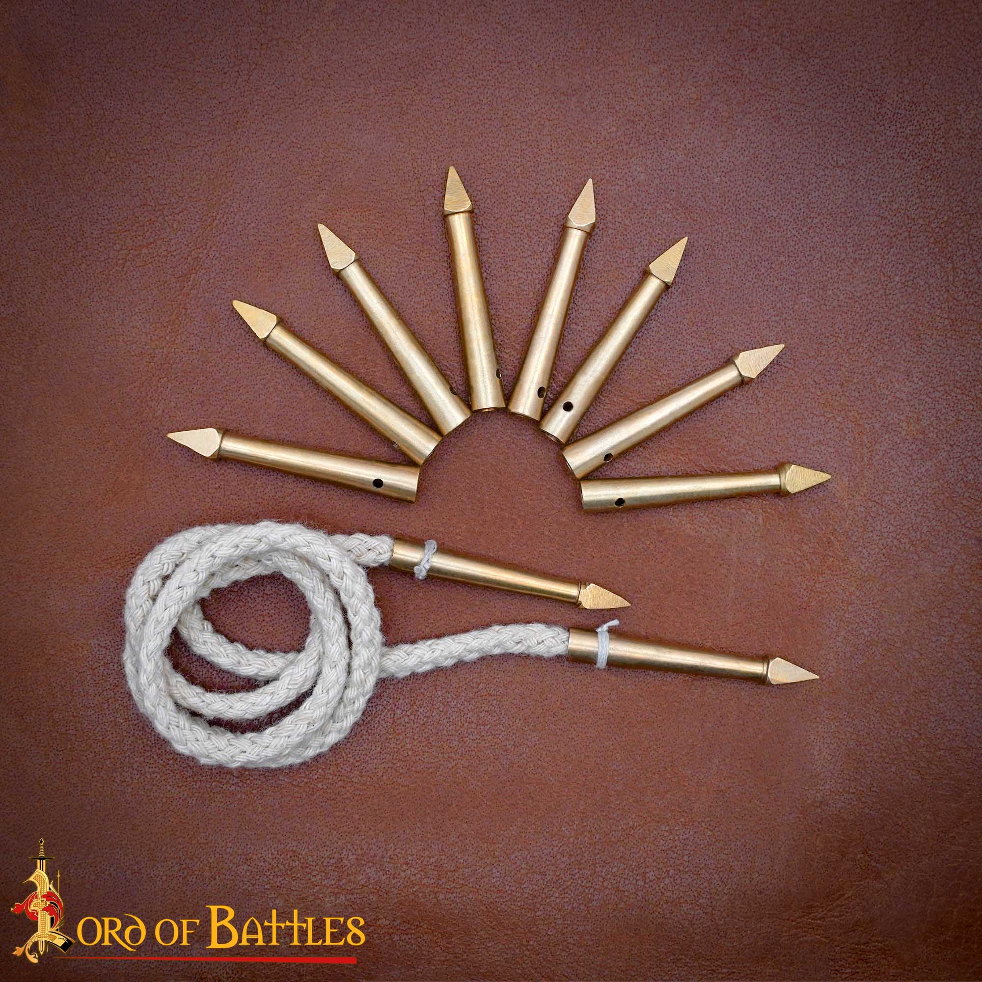 Aiglets Medievales de Latón - Juego de 10 Puntas de Lazo de Tela - Imagen 6