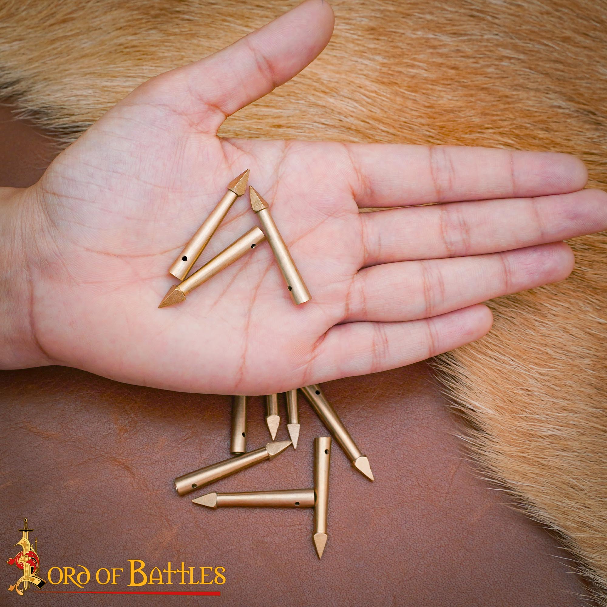 Aiglets Medievales de Latón - Juego de 10 Puntas de Lazo de Tela - Imagen 7