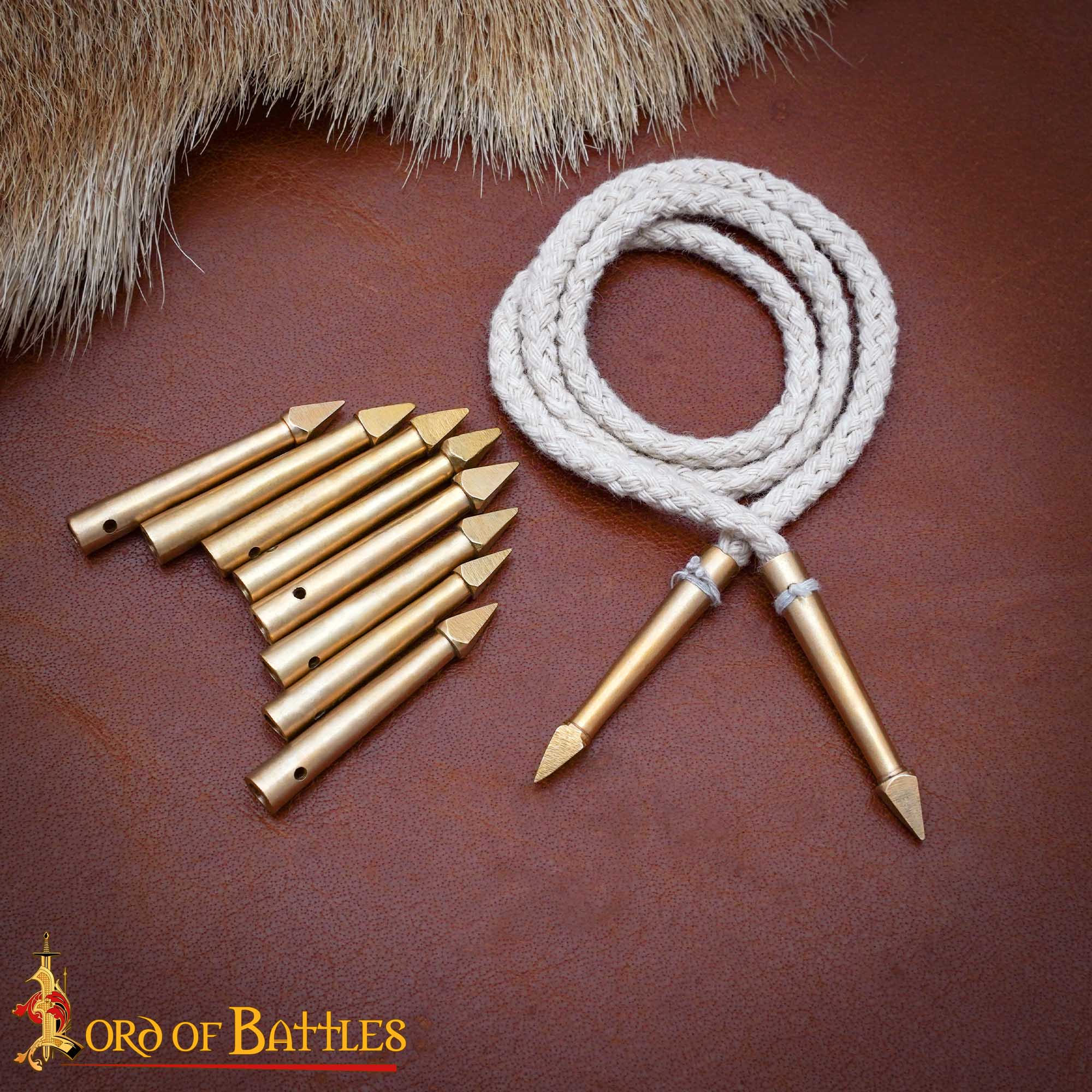 Aiglets Medievales de Latón - Juego de 10 Puntas de Lazo de Tela - Imagen 2