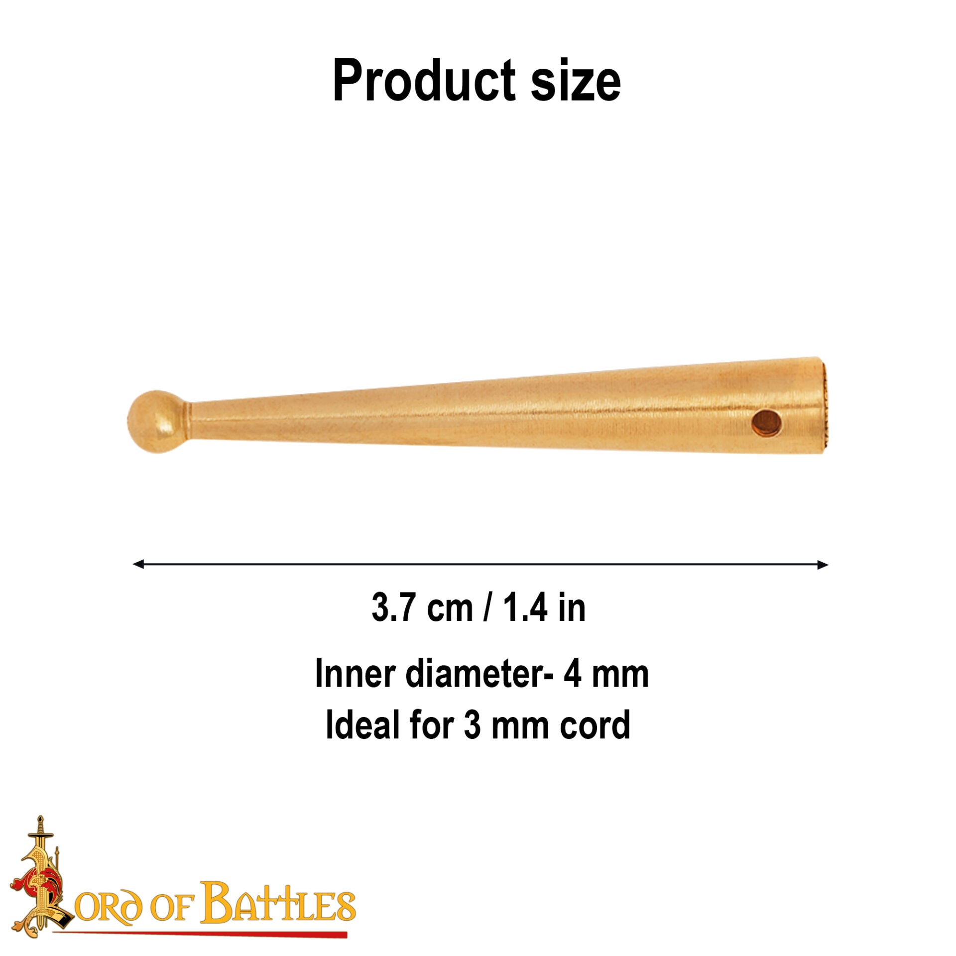 Agujas Medievales de Latón Macizo con Puntas Redondeadas, Juego de 10, 3,8 Cm - Imagen 3