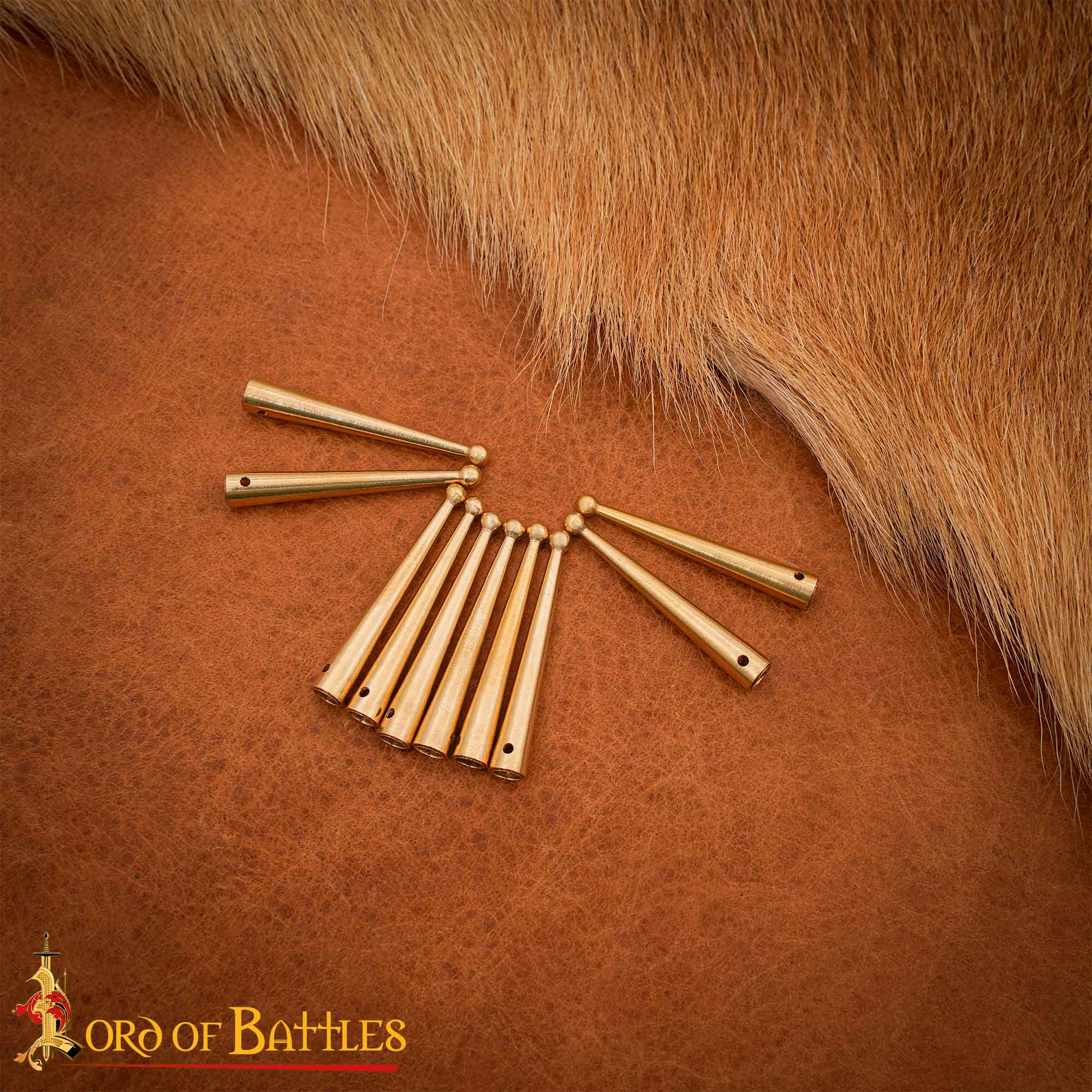 Agujas Medievales de Latón Macizo con Puntas Redondeadas, Juego de 10, 3,8 Cm - Imagen 5