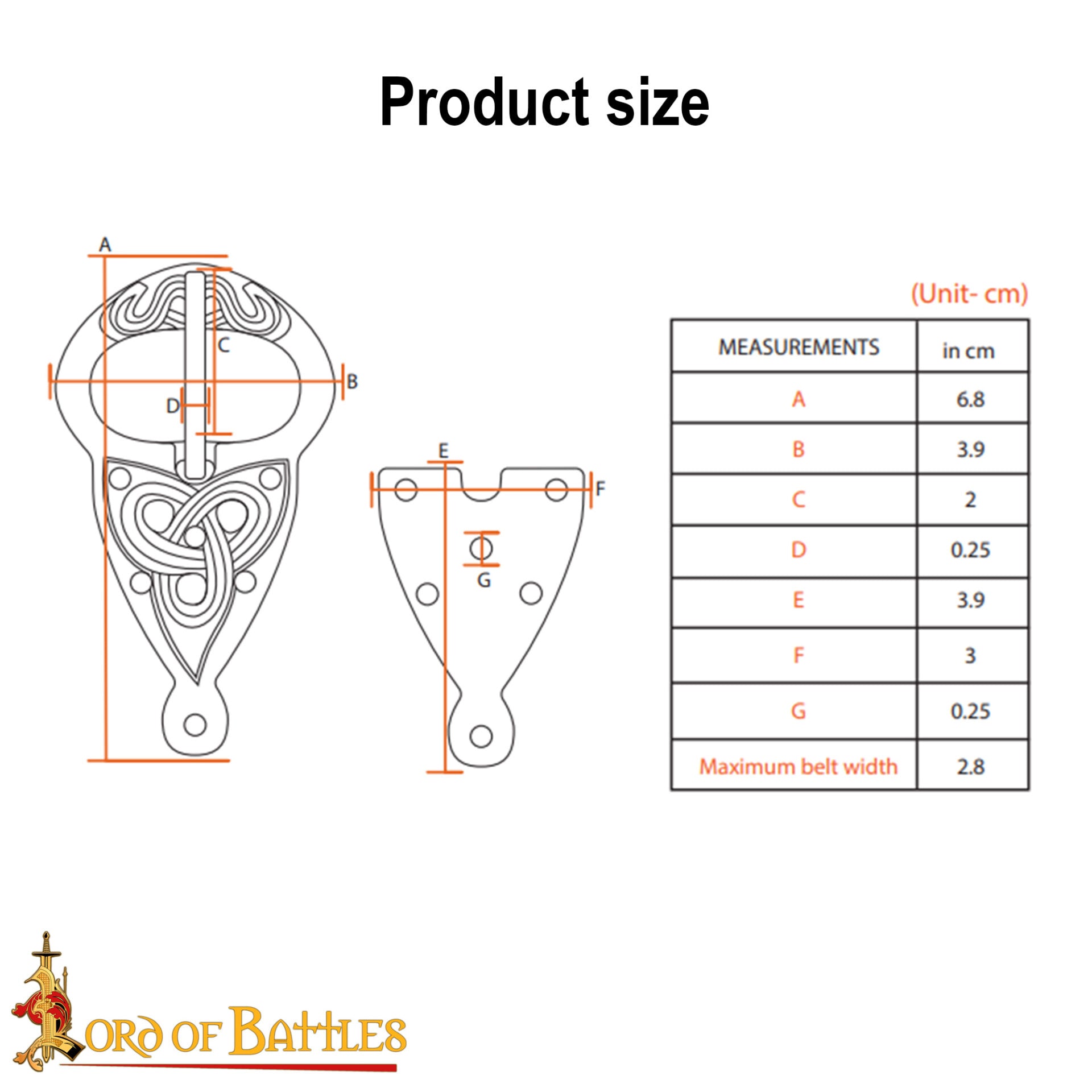 Hebilla de Cinturón Vikinga con Placa Posterior Nudos Celtas Latón Puro - Imagen 3
