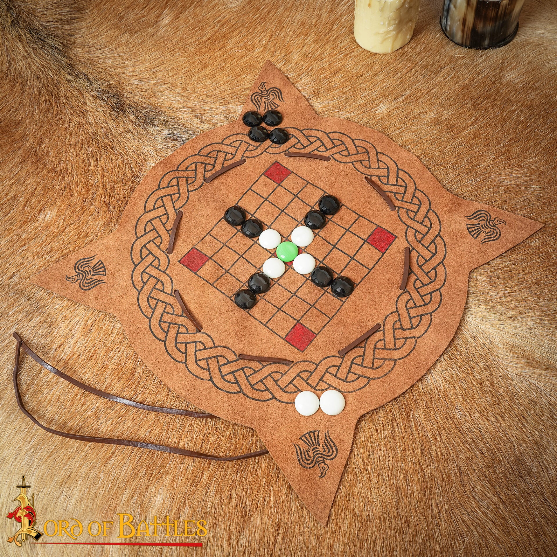 Juego Hnefatafl Vikingo del Siglo X - Edición de Viaje de Cuero Hecho a Mano - Imagen 14