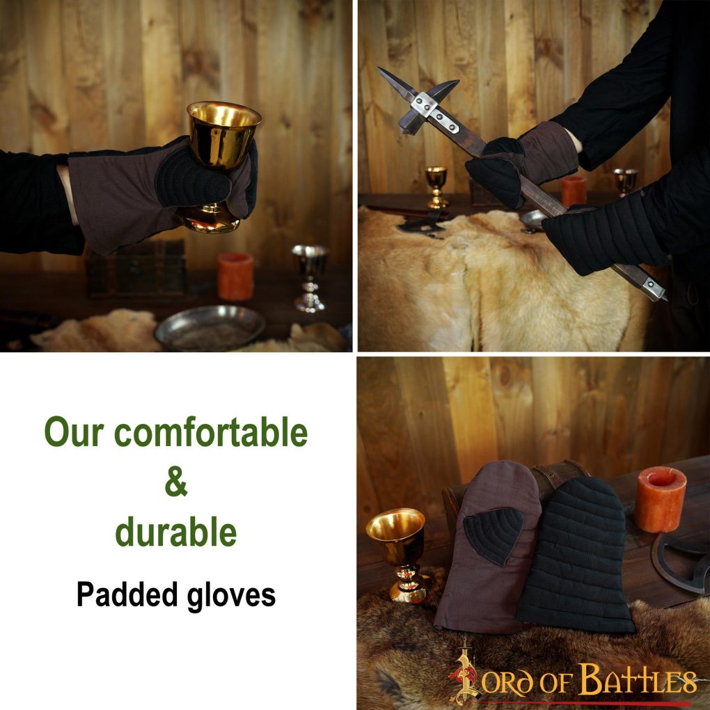 Guantes Manopla Acolchada Protección Acolchada Lienzo Algodón Hecho a Mano - Imagen 4