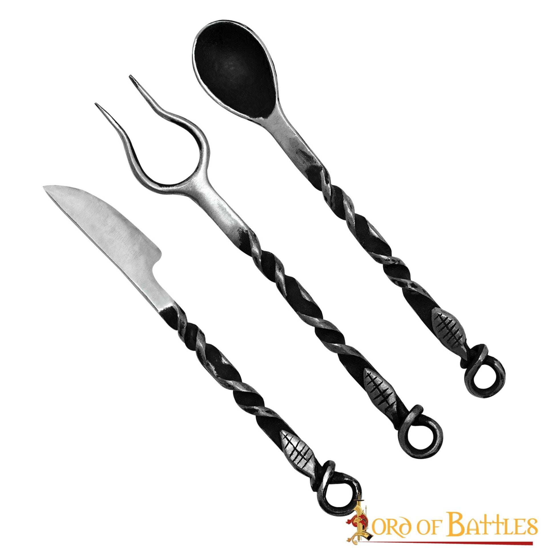 Juego de Cubiertos Rústicos Forjados a Mano - Imagen 1