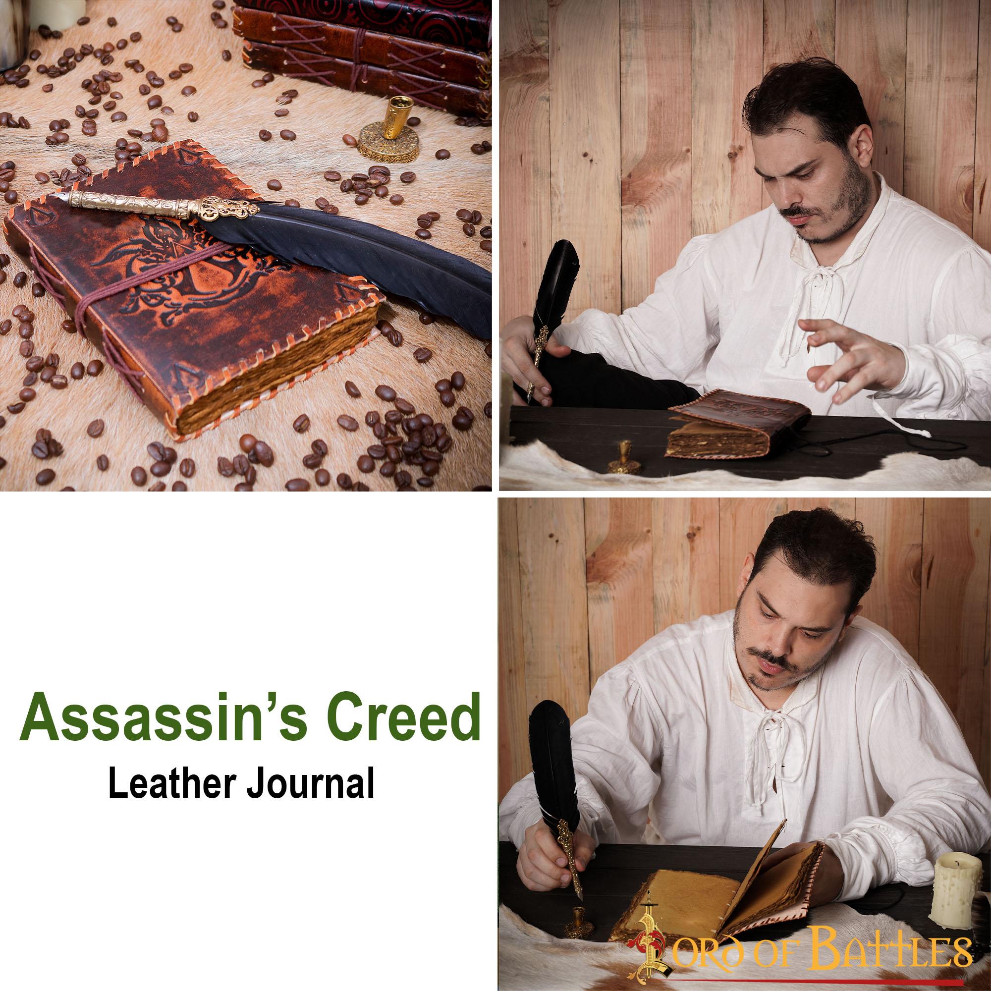 Diario para el Credo de Asesino Diario de Cuero Auténtico Hecho a Mano - Imagen 4