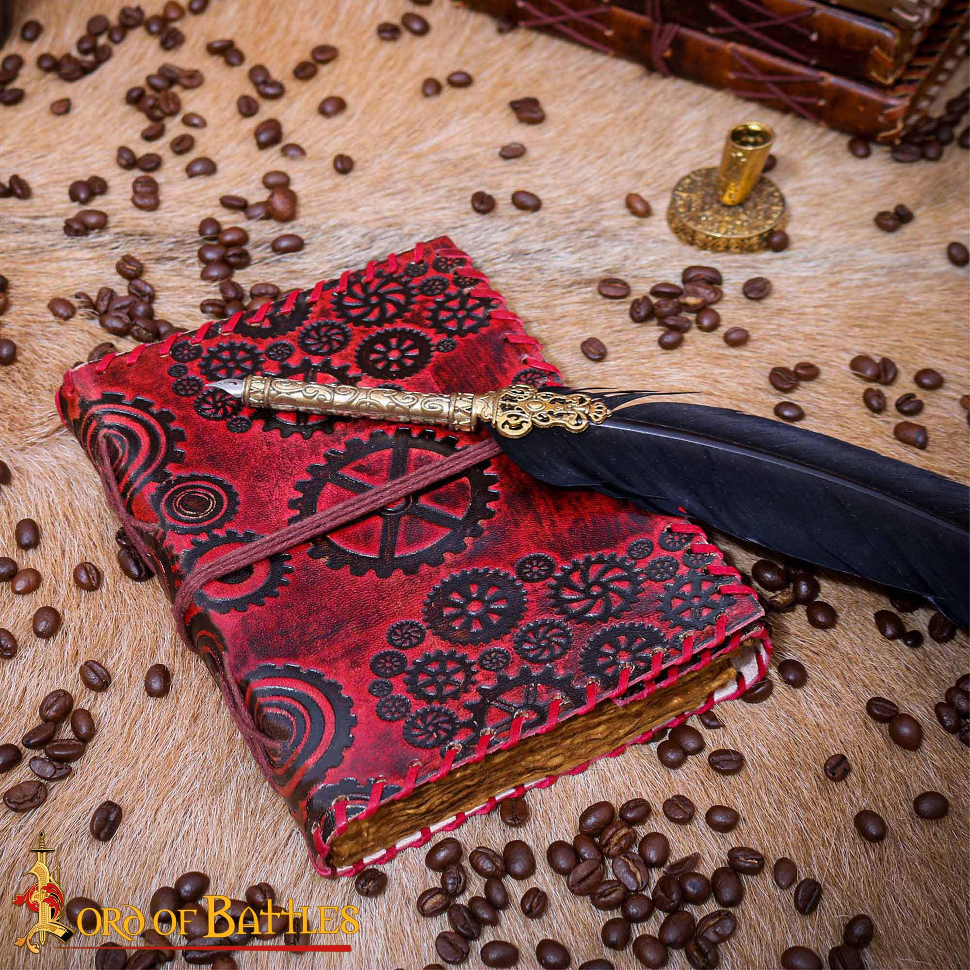 Steampunk Journal Agenda de Piel Auténtica Hecha a Mano - Imagen 6