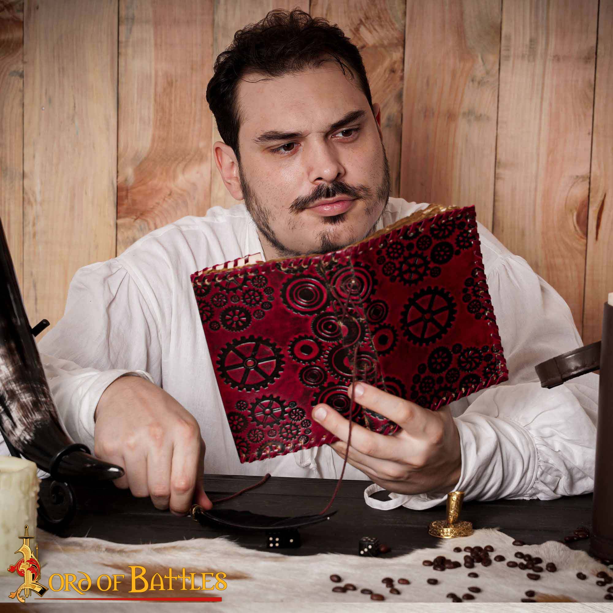 Steampunk Journal Agenda de Piel Auténtica Hecha a Mano - Imagen 8