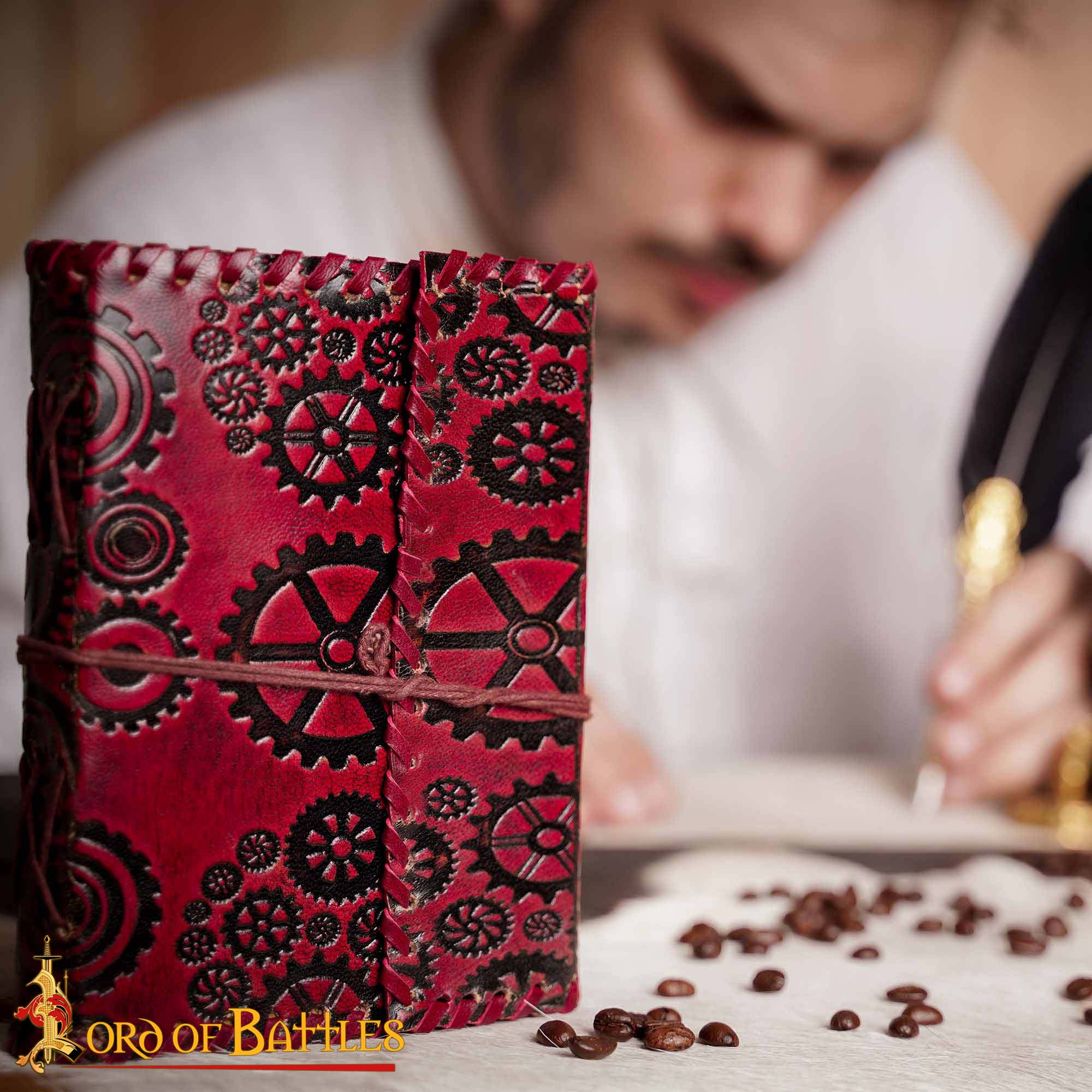 Steampunk Journal Agenda de Piel Auténtica Hecha a Mano - Imagen 10