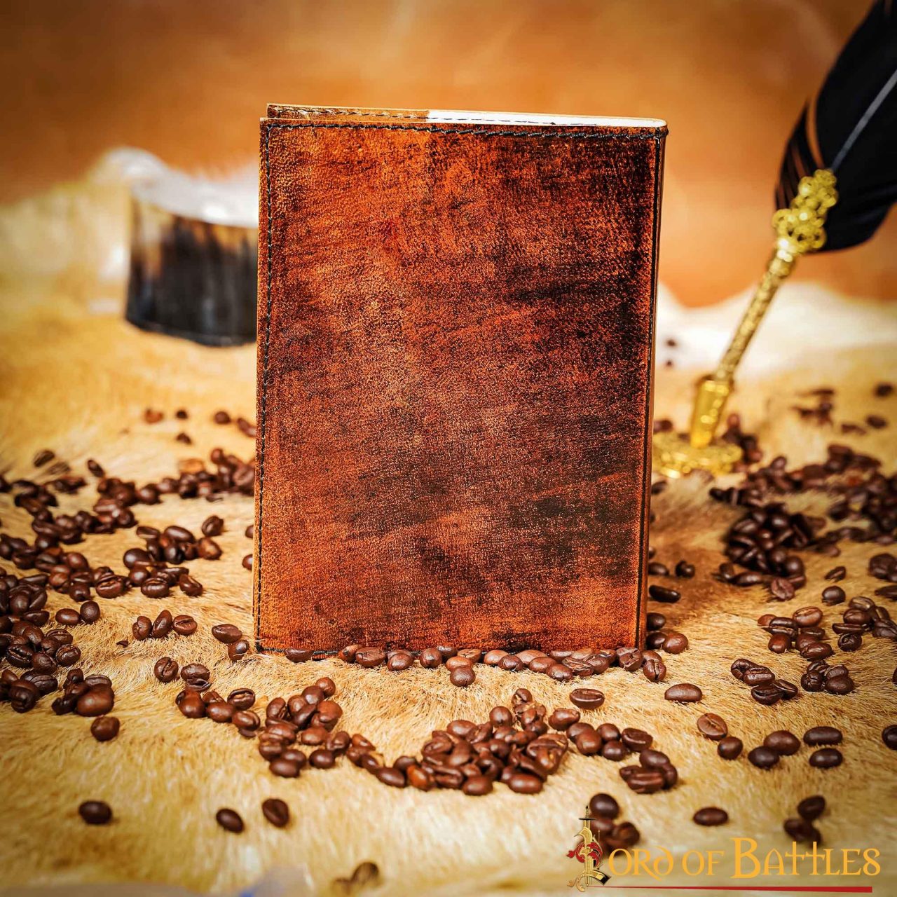 Diario Medieval con Diseño de Jabalí Celta Hecho a Mano Diario de Piel Auténtica - Imagen 4