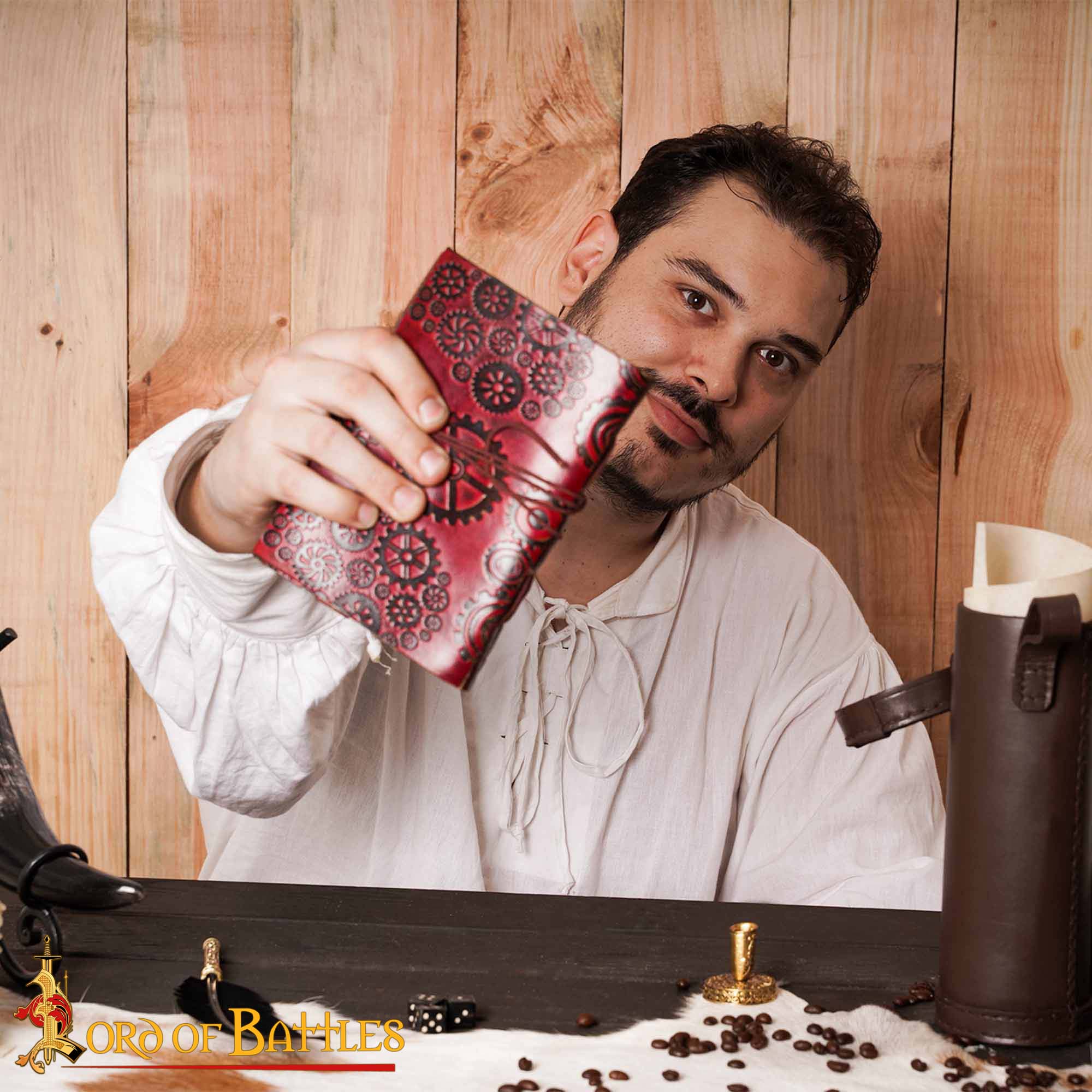 Steampunk Journal Agenda de Piel Auténtica Hecha a Mano - Imagen 7