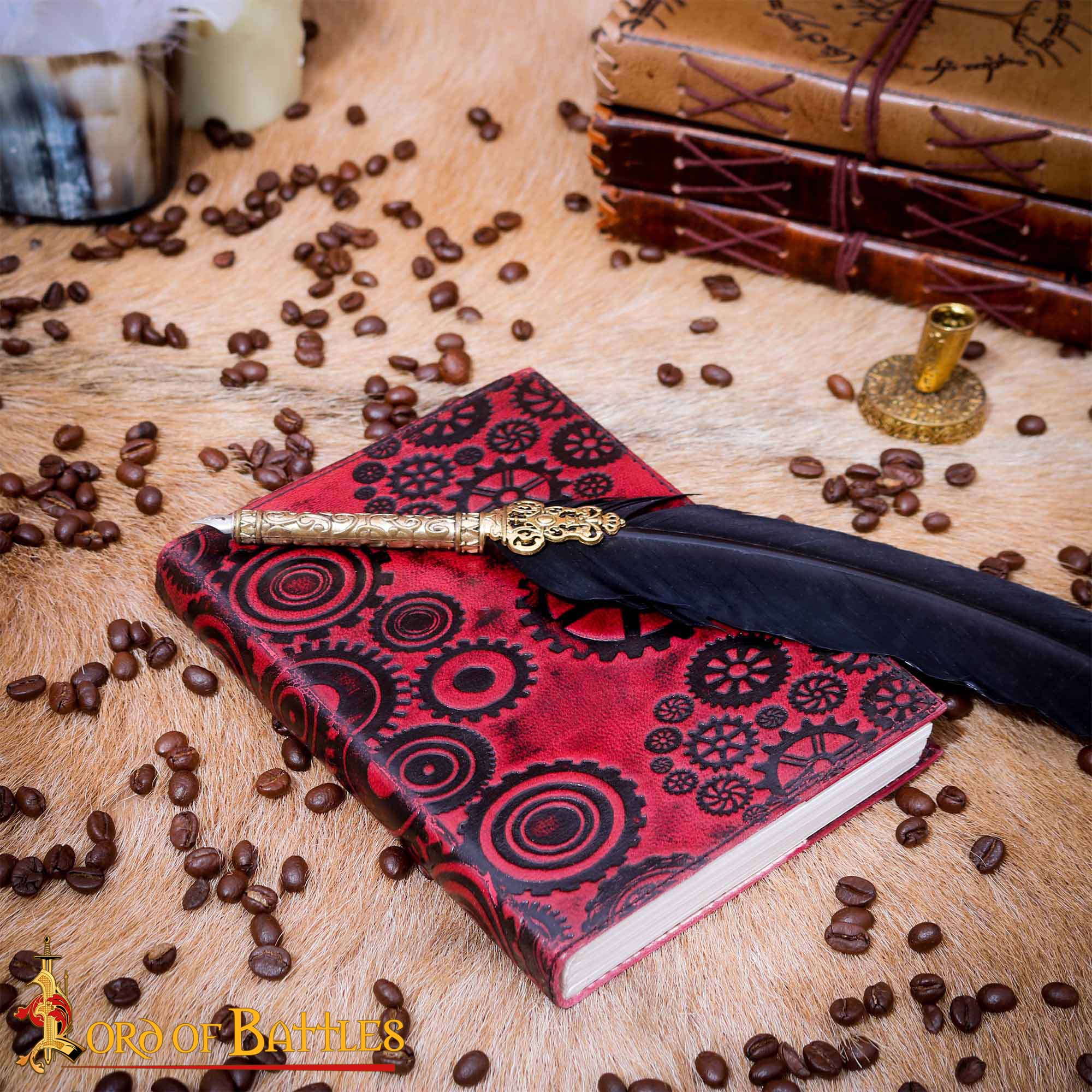 Steampunk Journal Agenda de Piel Auténtica Hecha a Mano - Imagen 9