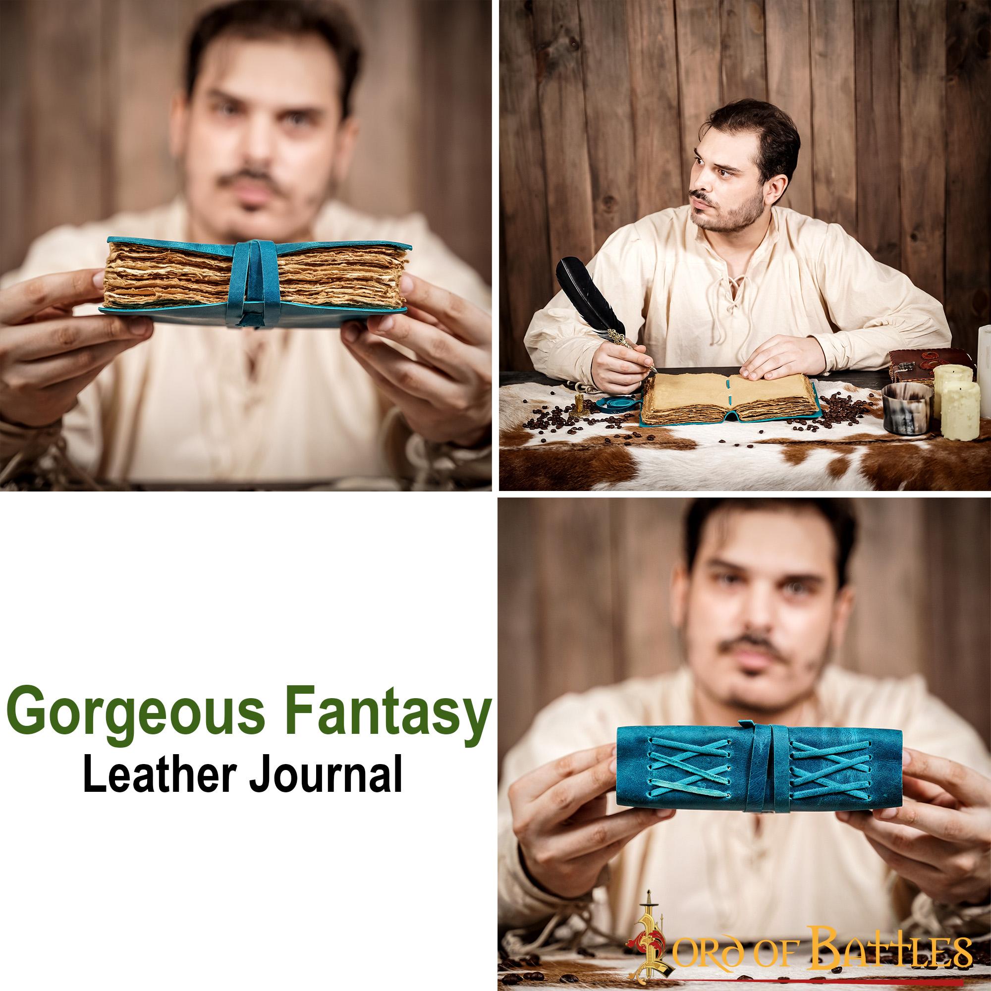 Diario Medieval de Piel Auténtica Hecho a Mano - Imagen 5