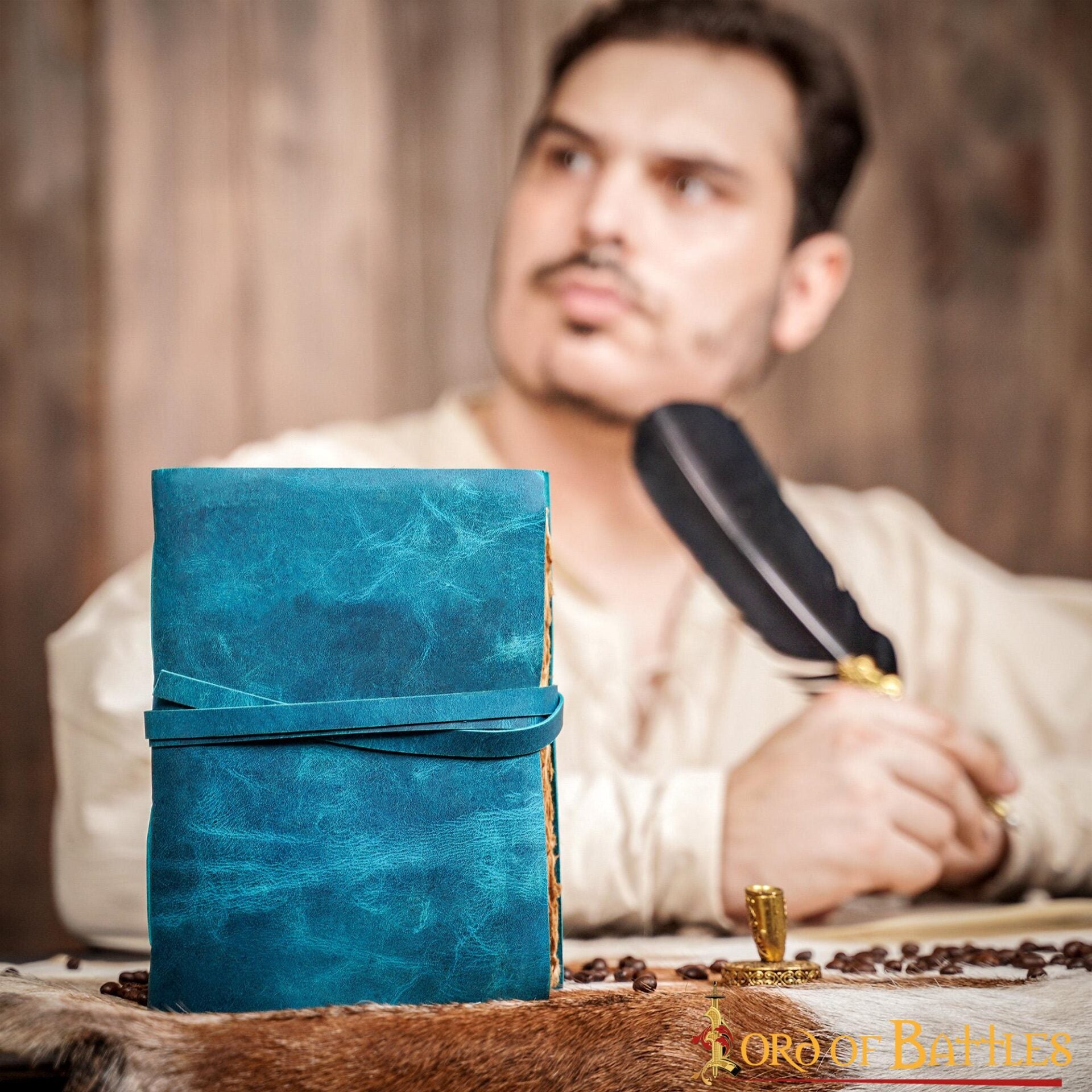 Diario Medieval de Piel Auténtica Hecho a Mano - Imagen 9