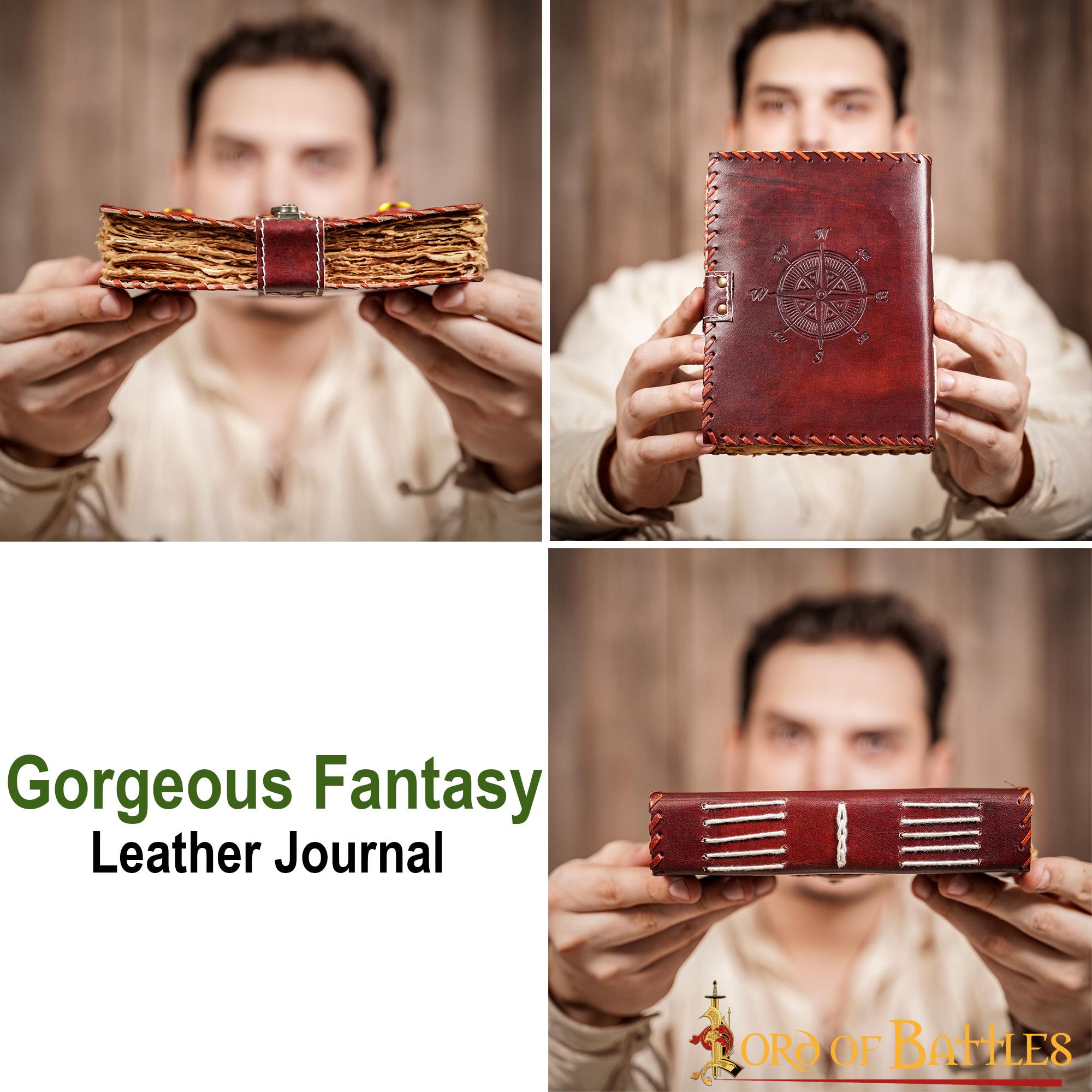 Diario Medieval de Notas de Piel Auténtica Hecho a Mano - Imagen 14