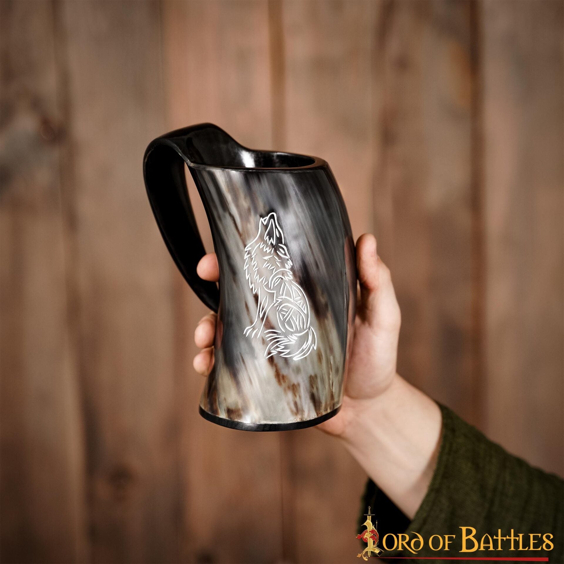 Jarro Vikingo de Cuerno con Nudos de Lobo Celta (600ml) - Imagen 13