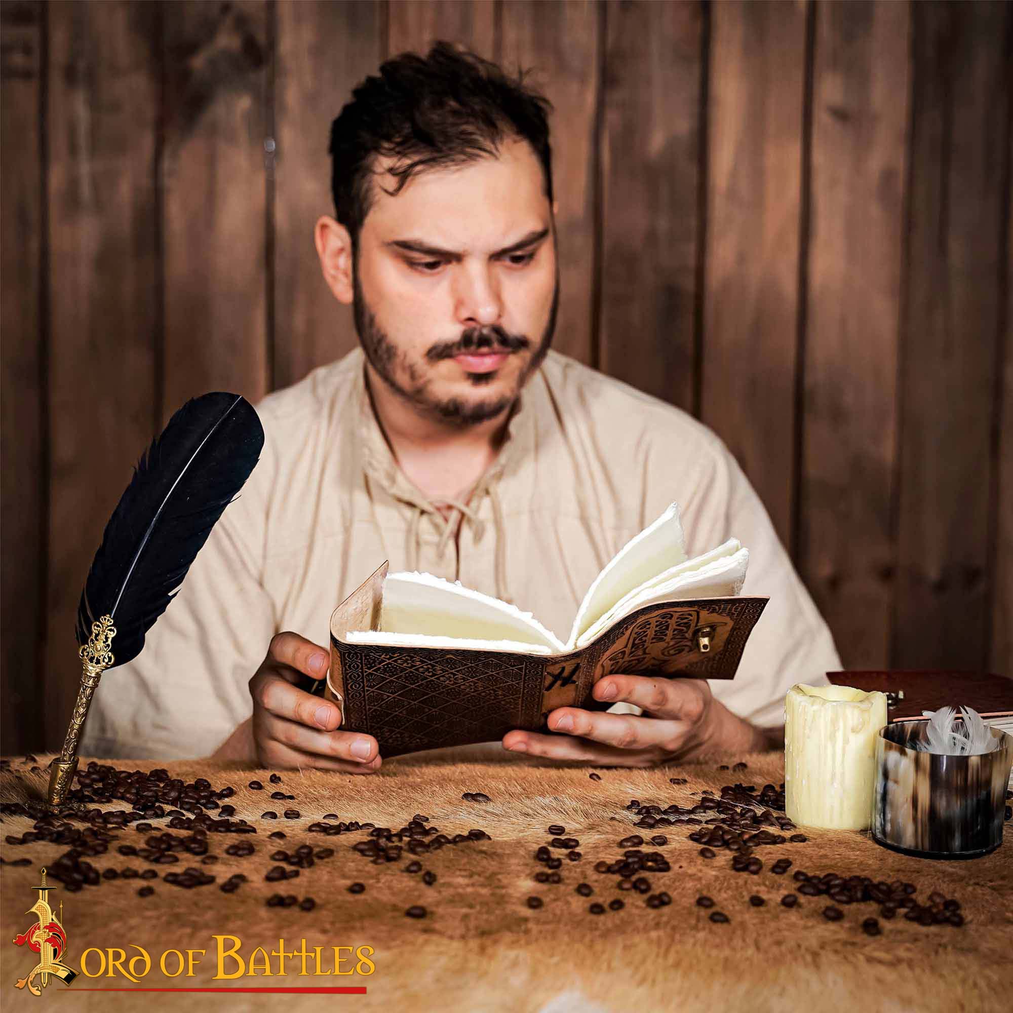 Diario Medieval de Piel Auténtica Hecho a Mano - Imagen 6