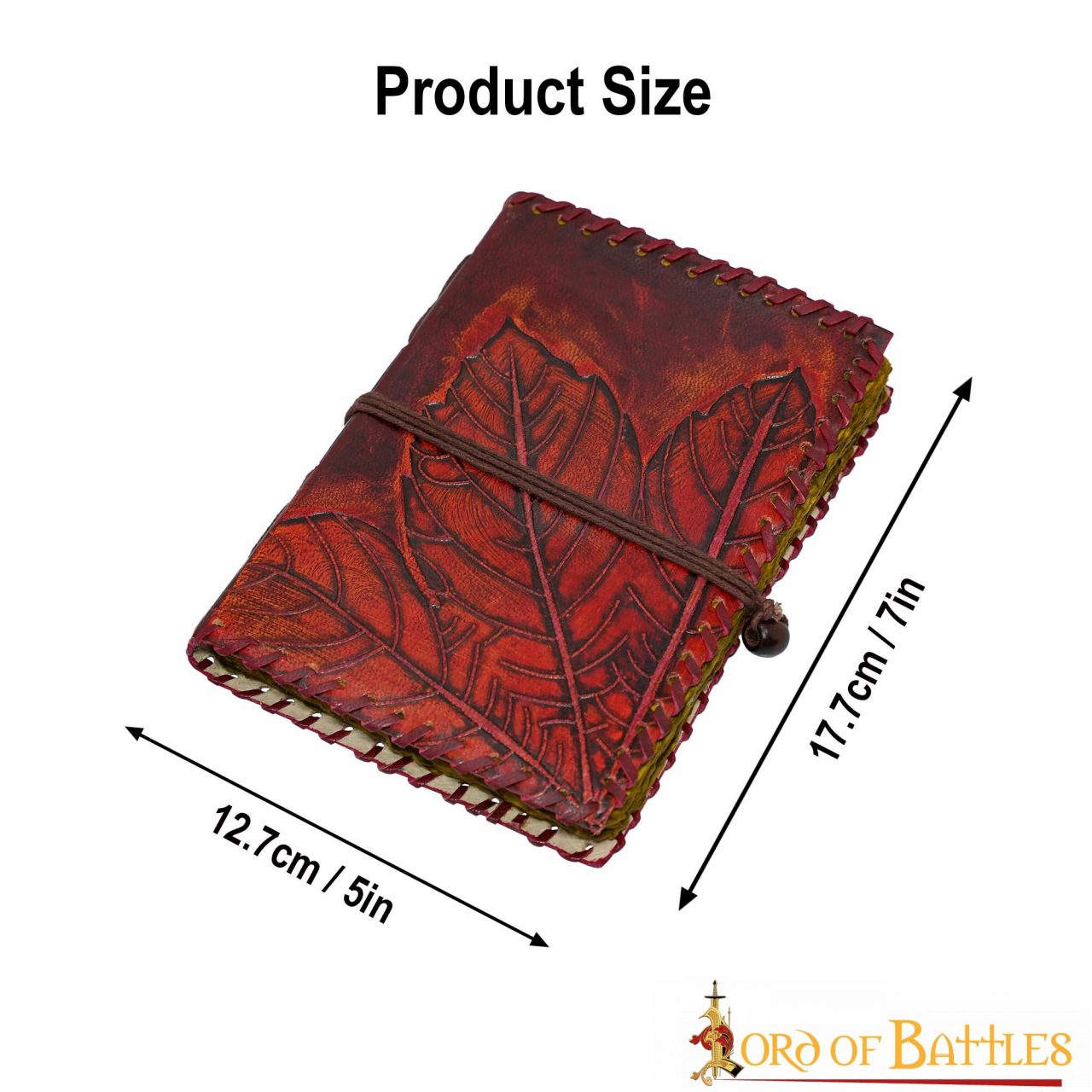 Diario Medieval con Diseño de Hojas en Relieve Diario de Cuero Vintage - Imagen 3