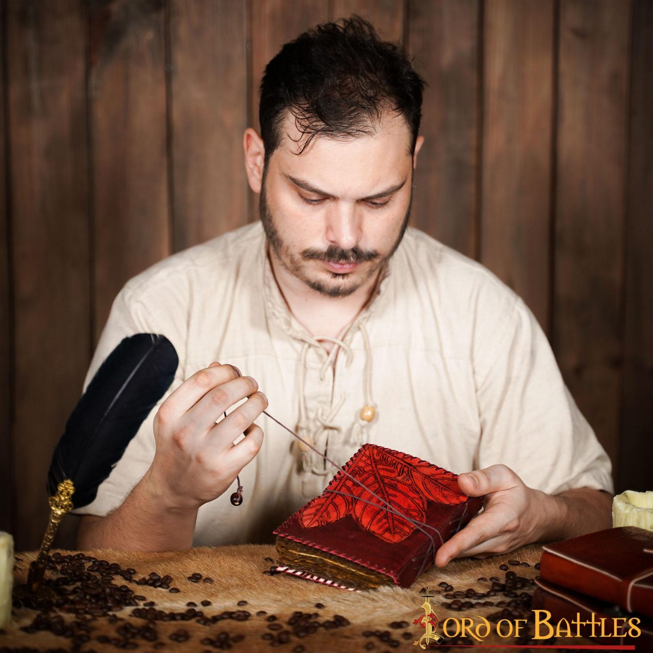 Diario Medieval con Diseño de Hojas en Relieve Diario de Cuero Vintage - Imagen 7