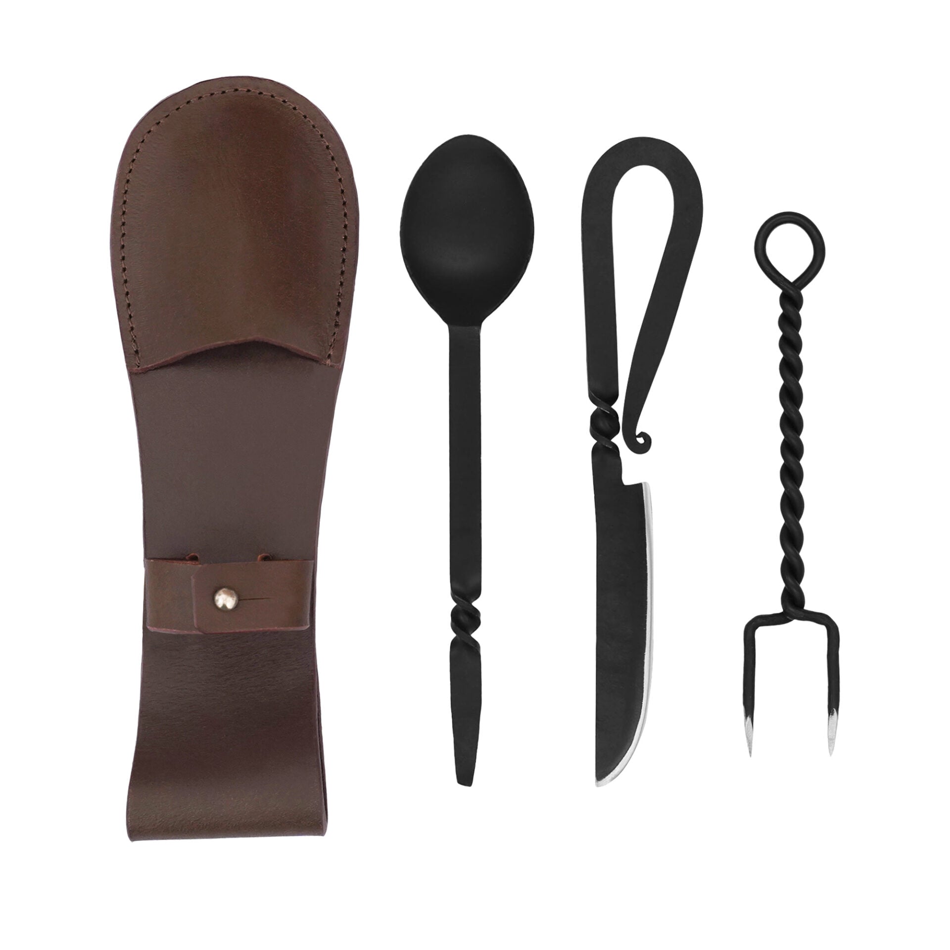 Juego de Cubiertos Rústicos de Acero Inoxidable Funcionales para Campamento - Imagen 1