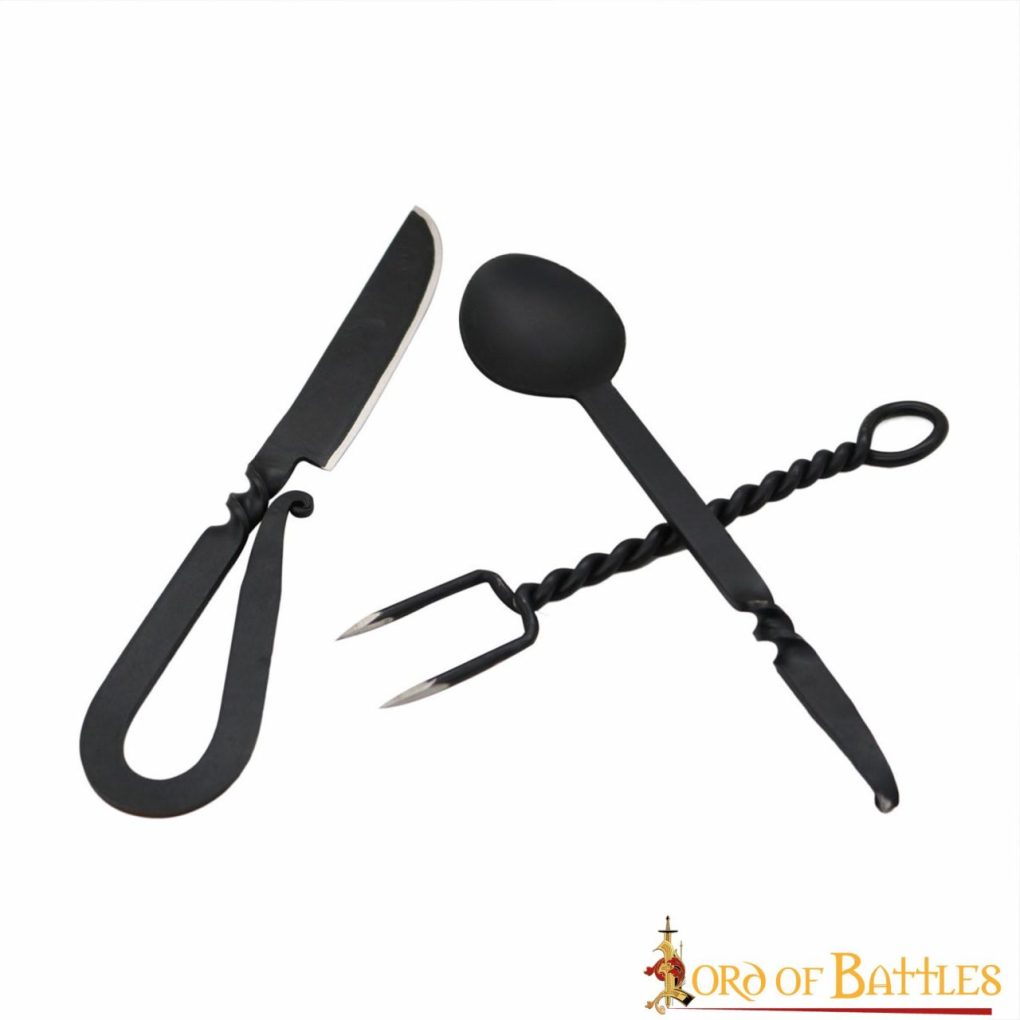 Juego de Cubiertos Rústicos de Acero Inoxidable Funcionales para Campamento - Imagen 2