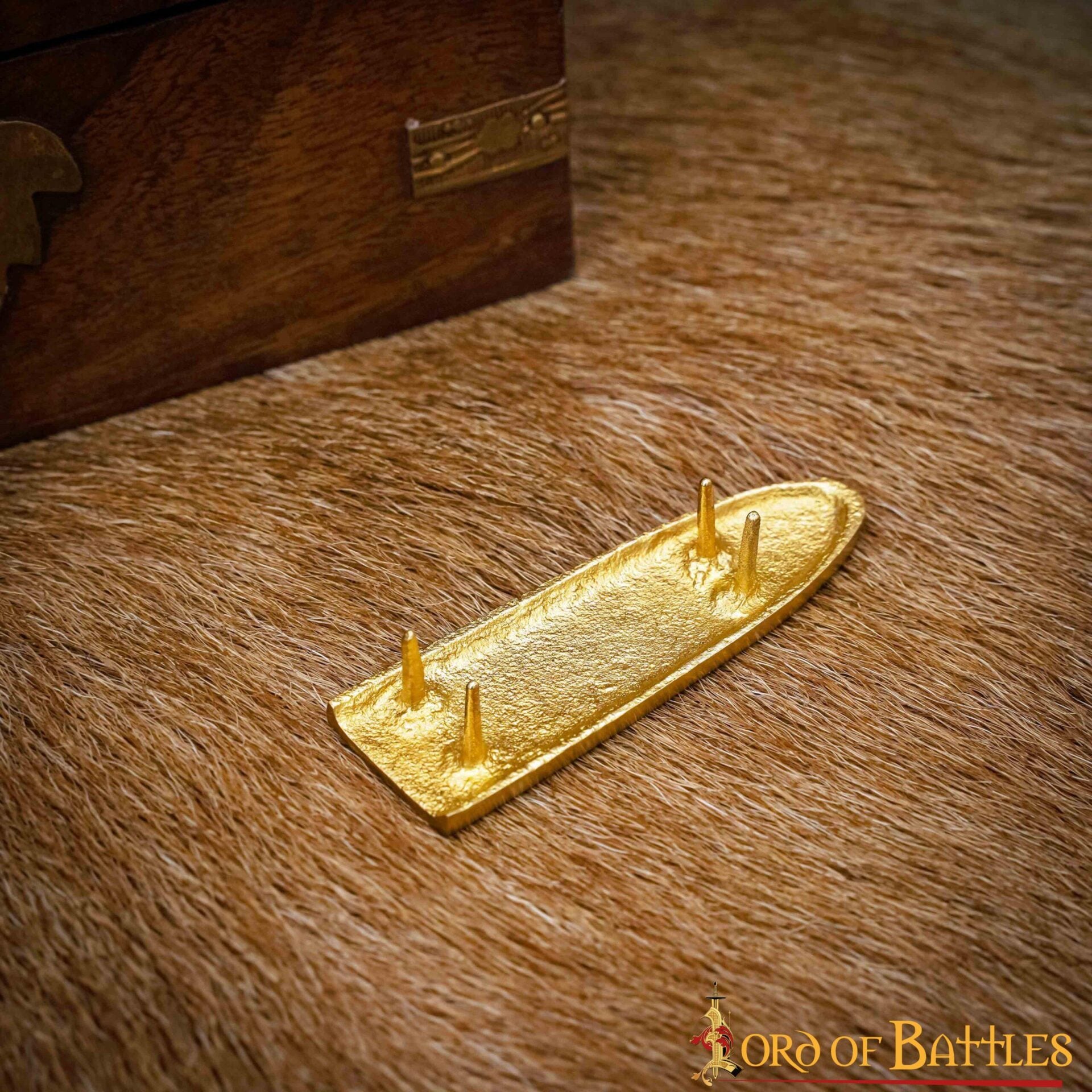 Chape Medieval de Latón Macizo para Cinturón - Diseño de Nudo Celta - Extremo de Cinturón de Latón Puro - Imagen 11