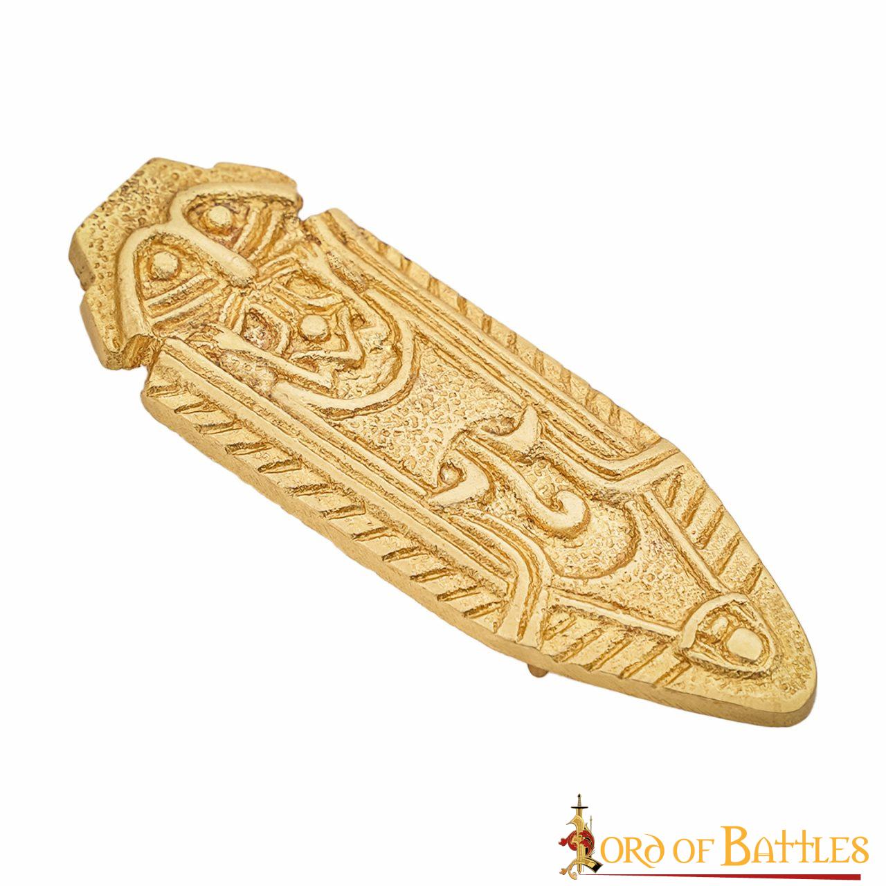 Punta de Cinturón de Latón Vikingo - Chape Grabado - Accesorio Medieval de Latón Macizo para Cinturón - Imagen 7