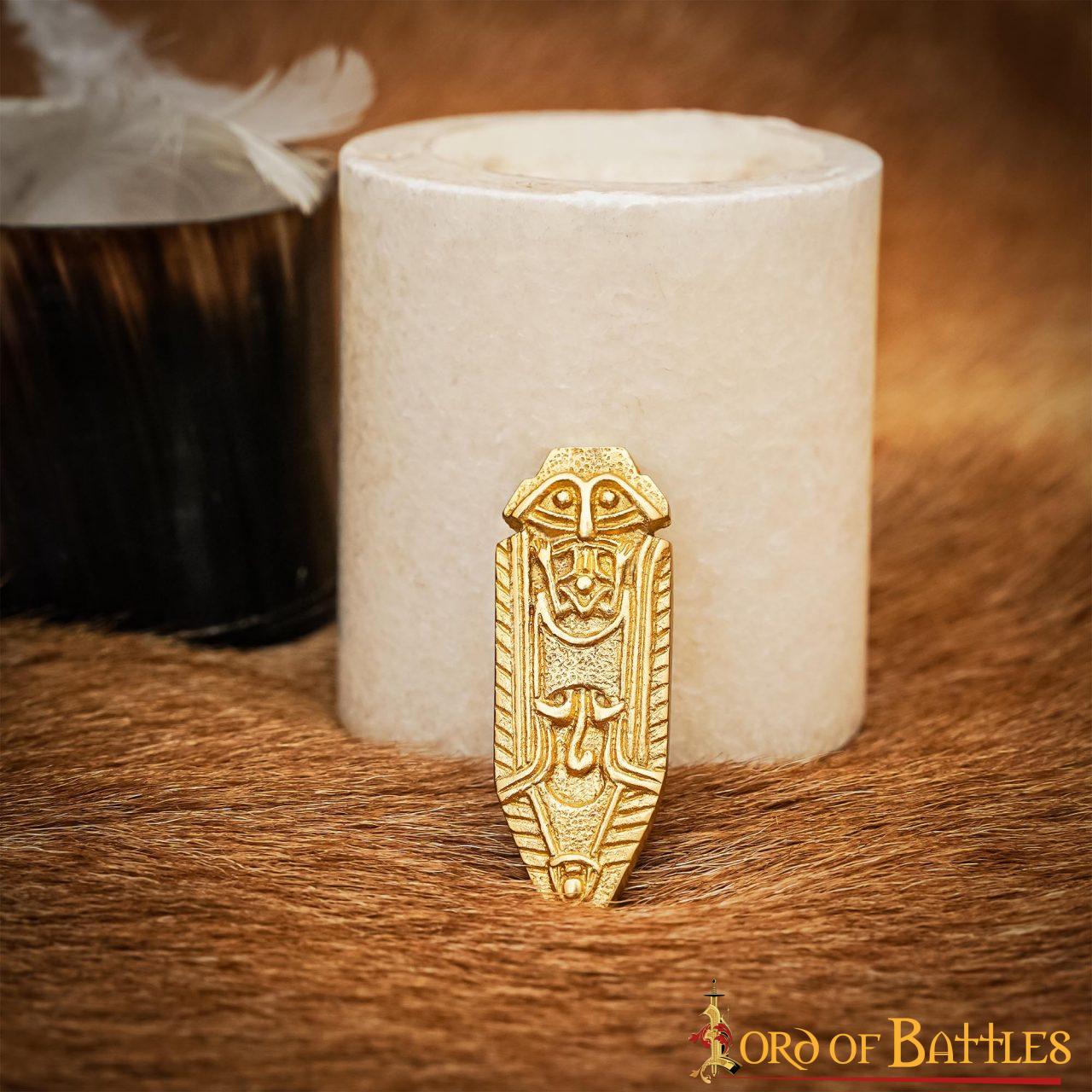 Punta de Cinturón de Latón Vikingo - Chape Grabado - Accesorio Medieval de Latón Macizo para Cinturón - Imagen 10