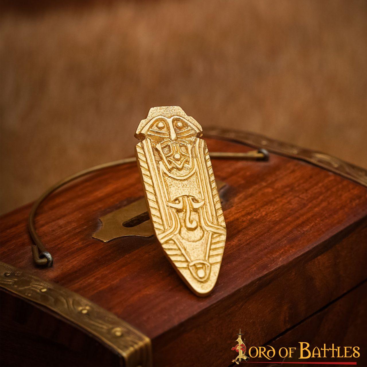 Punta de Cinturón de Latón Vikingo - Chape Grabado - Accesorio Medieval de Latón Macizo para Cinturón - Imagen 11