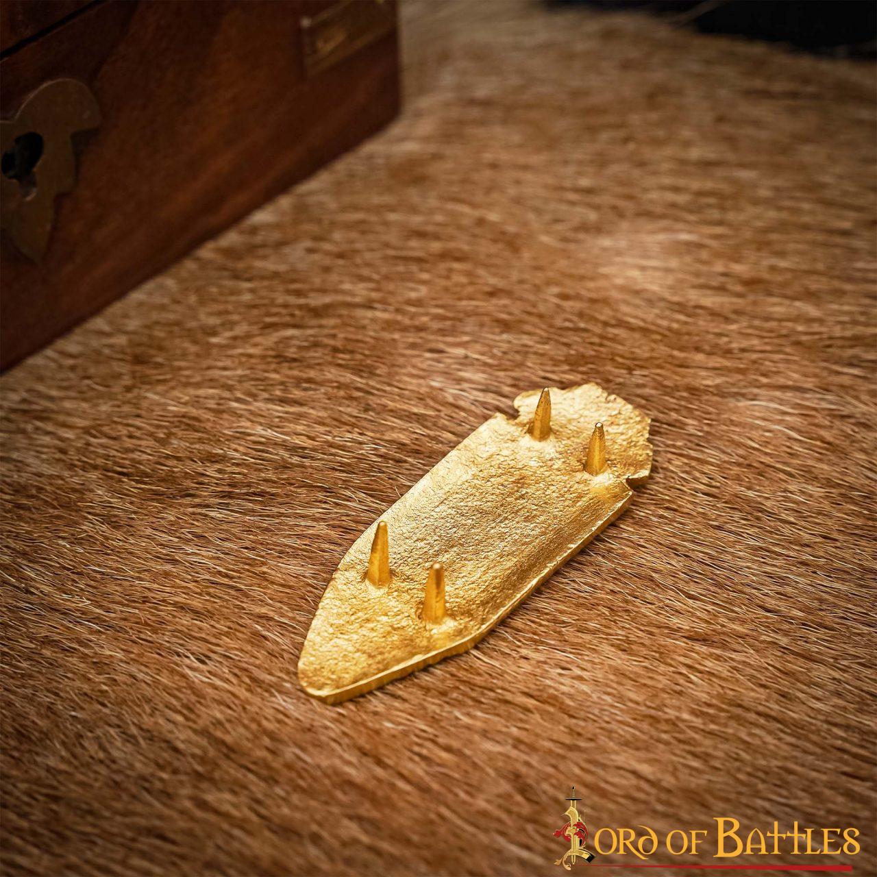 Punta de Cinturón de Latón Vikingo - Chape Grabado - Accesorio Medieval de Latón Macizo para Cinturón - Imagen 13