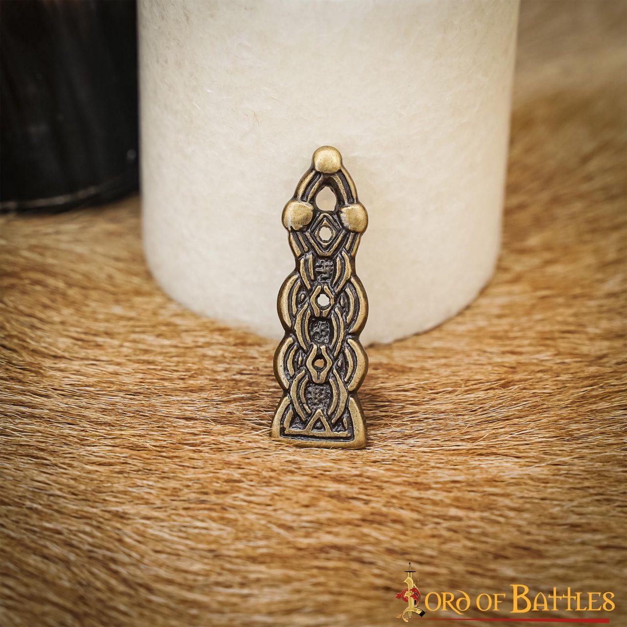 Latón Antiguo Pequeño Cinturón Celta / Chape Accesorio de Cuero - Imagen 4