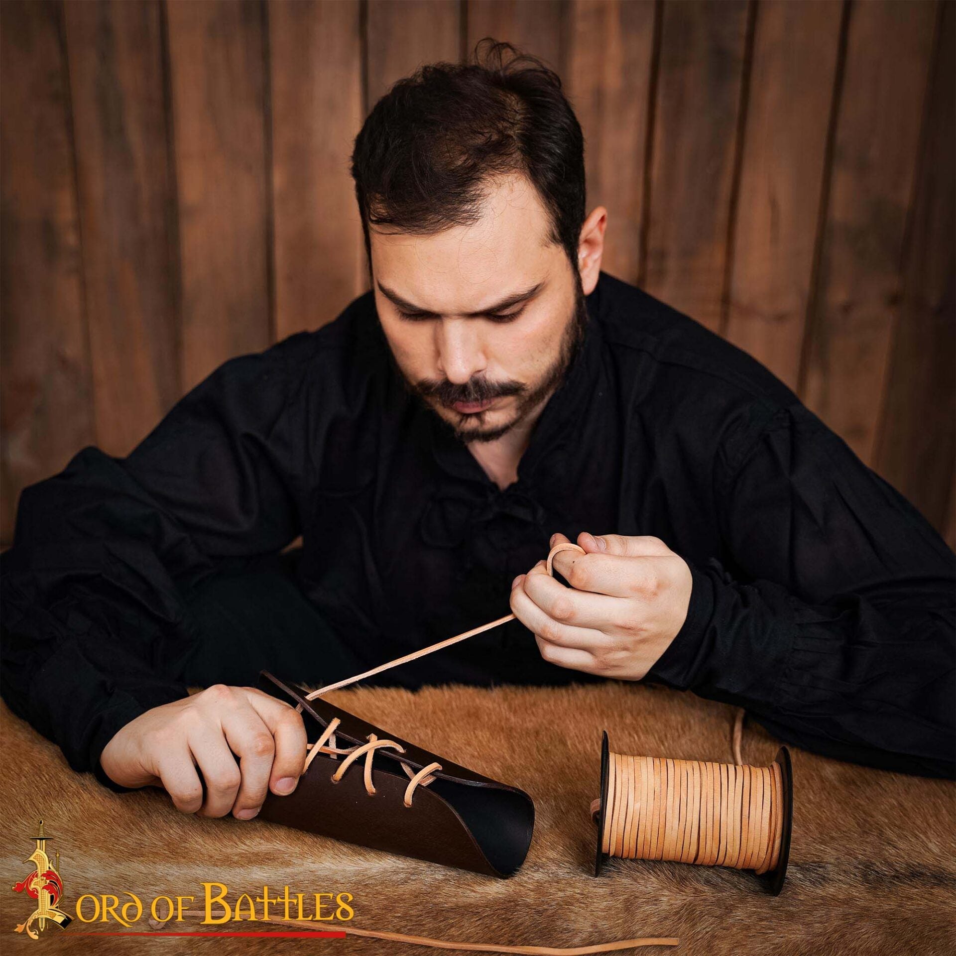 Cordón Medieval de Cuero - Carrete de 50 Metros | Cuero Plano de Grano Entero de Curtido Vegetal - Imagen 12