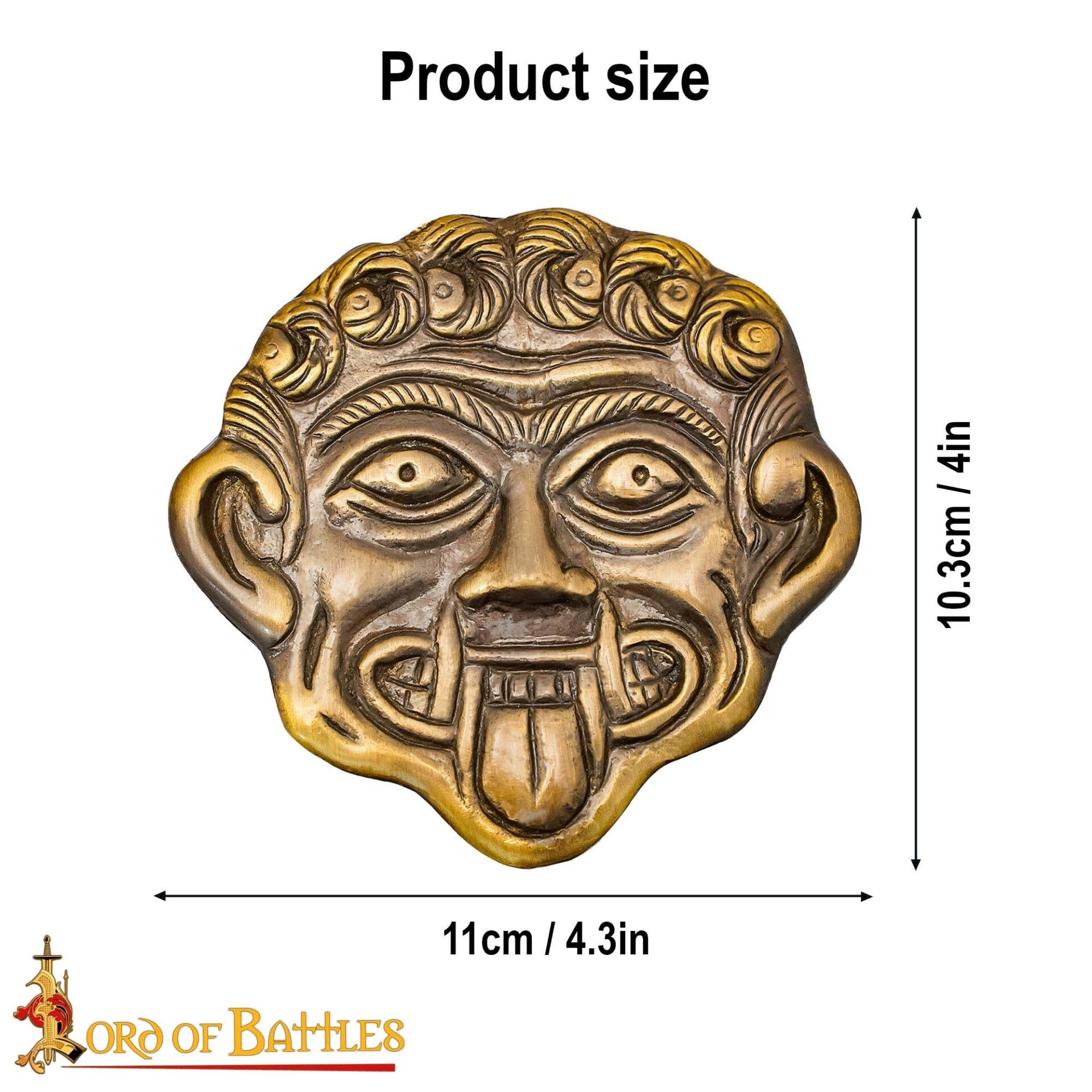 Gorgona Medusa Latón Antiguo Decoración - Imagen 4