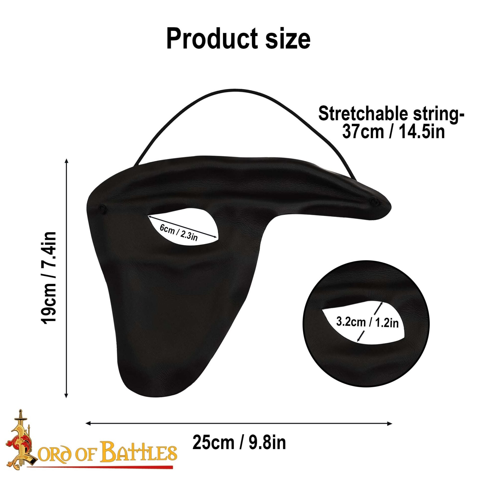 Parche / Máscara de Cuero de Villano de Ópera Fantástica - Imagen 3