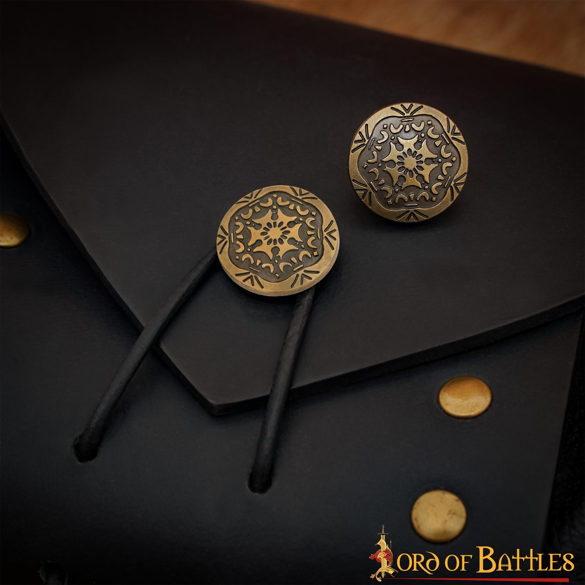 Botón Decorativo de Latón con Motivo Floral Medieval - Cierre Trasero de Remache - Imagen 12