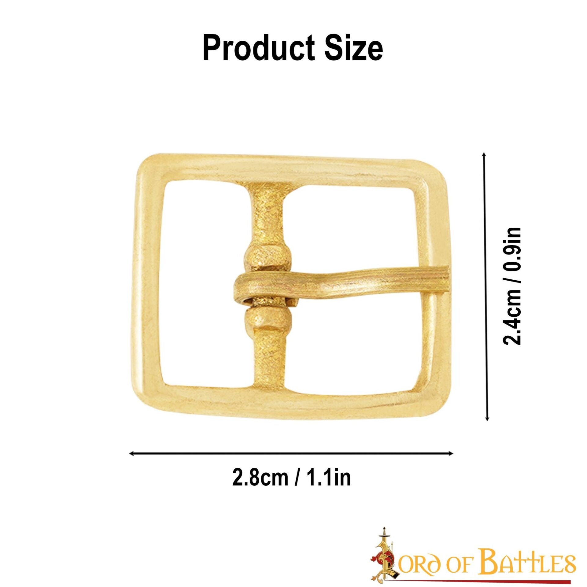 Hebilla Medieval de Latón para Cinturón - Marco Rectangular Compacto - Imagen 7