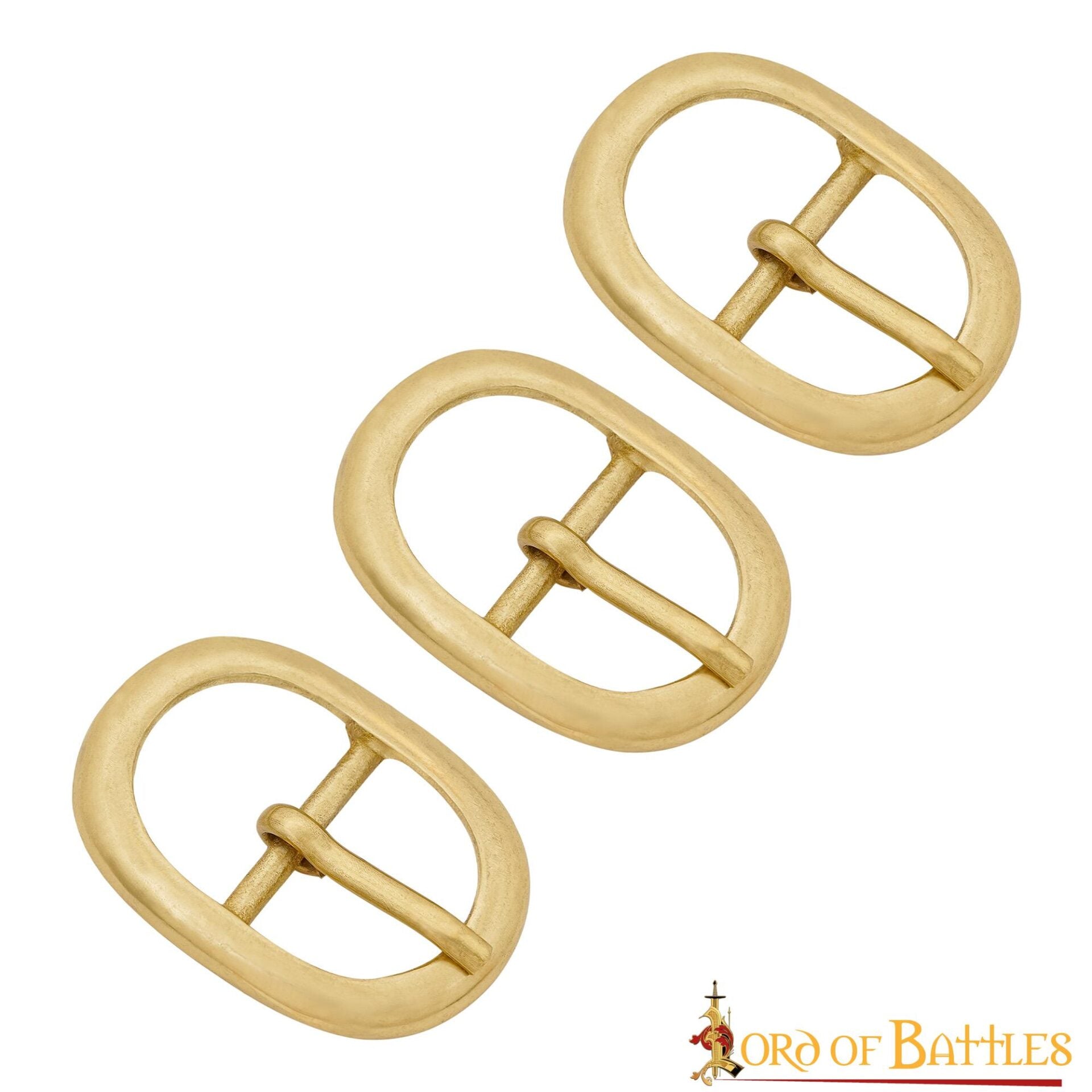 Juego de Hebillas de Cinturón Medievales Ovaladas de Latón (3 Piezas) - para Marroquinería, Prendas de Vestir y Accesorios - Imagen 7
