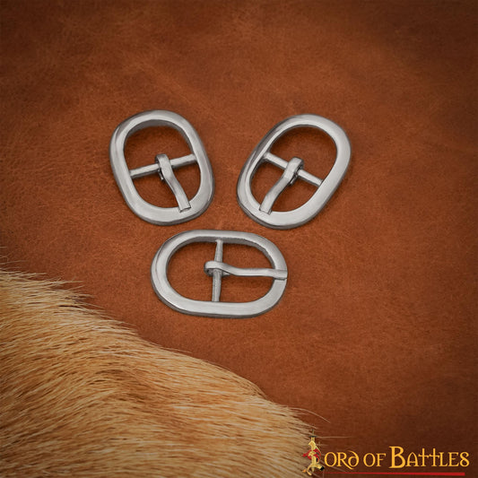 Hebillas Ovaladas Niqueladas de Inspiración Medieval - Juego de 3 Hebillas de Acero Acabadas a Mano - Imagen 10