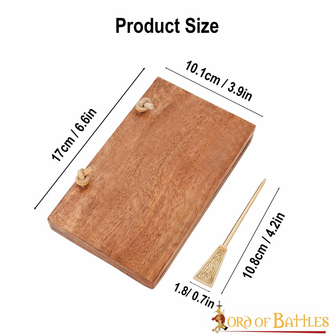 Tabla de Cera Medieval de Madera con Estilete de Latón - Imagen 10