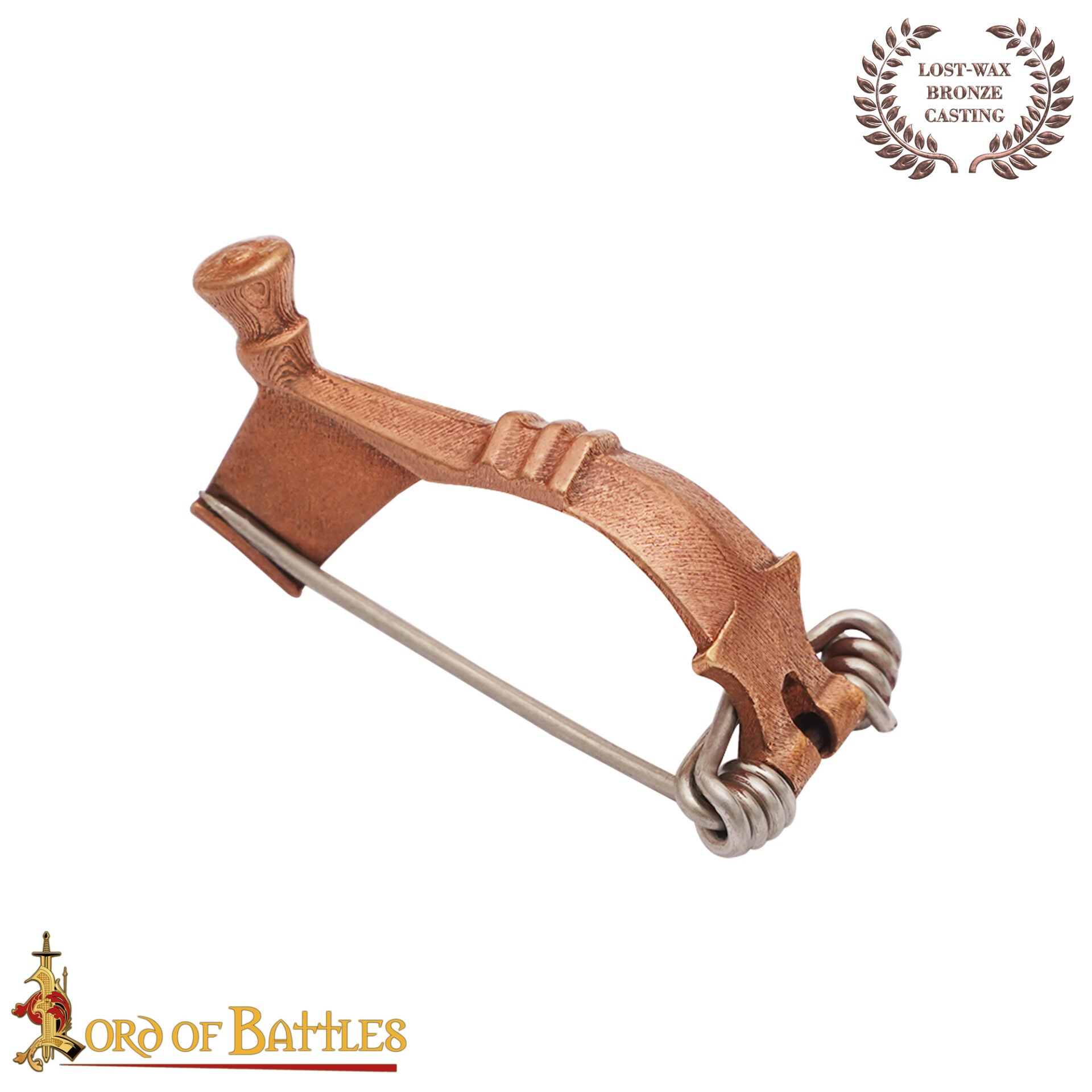 Broche Romano del Peroné de la Rodilla del Siglo Ii-iii Alfiler de Capa de Bronce Fundido a la Cera Perdida - Imagen 1